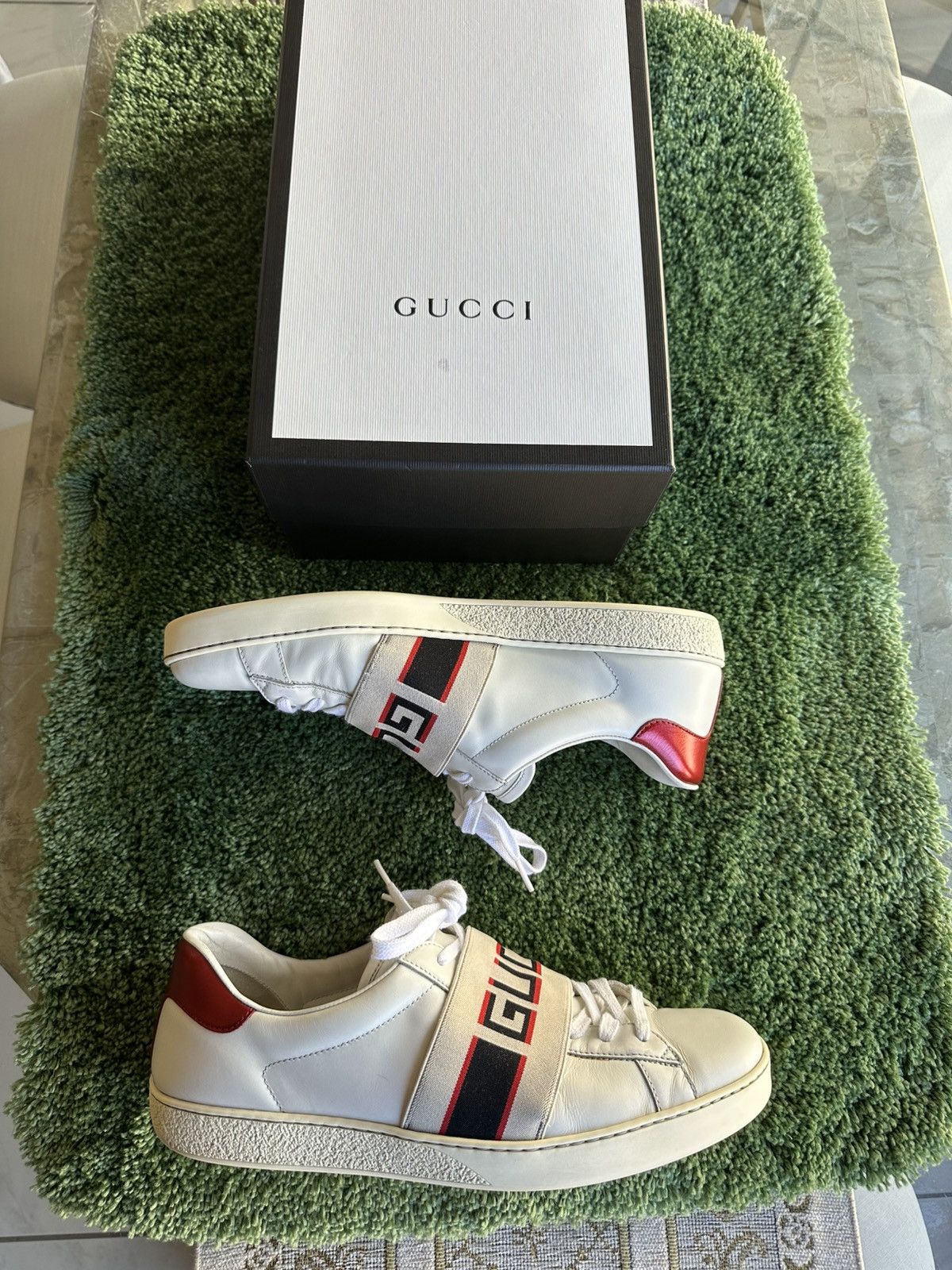 Gucci Gucci Ace Stripe Ivory “White Red Black” US size 11 Size US 11 / EU 44 - 1 Thumbnail