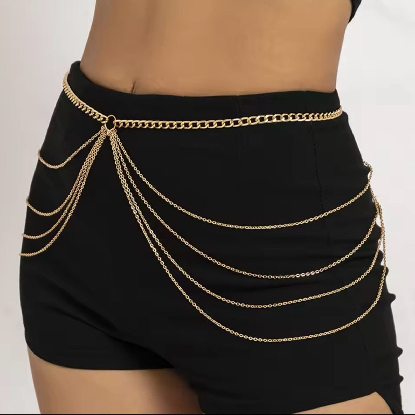 Other Multi-layer Tassel Waist Chain For Women Gold Party Dress Size ONE SIZE - 3 Thumbnail