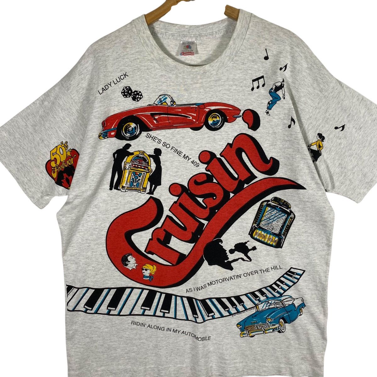 Vintage Vintage Beach Boys Cruisin T-Shirt Mens Allover Print Size US XL / EU 56 / 4 - 4 Thumbnail