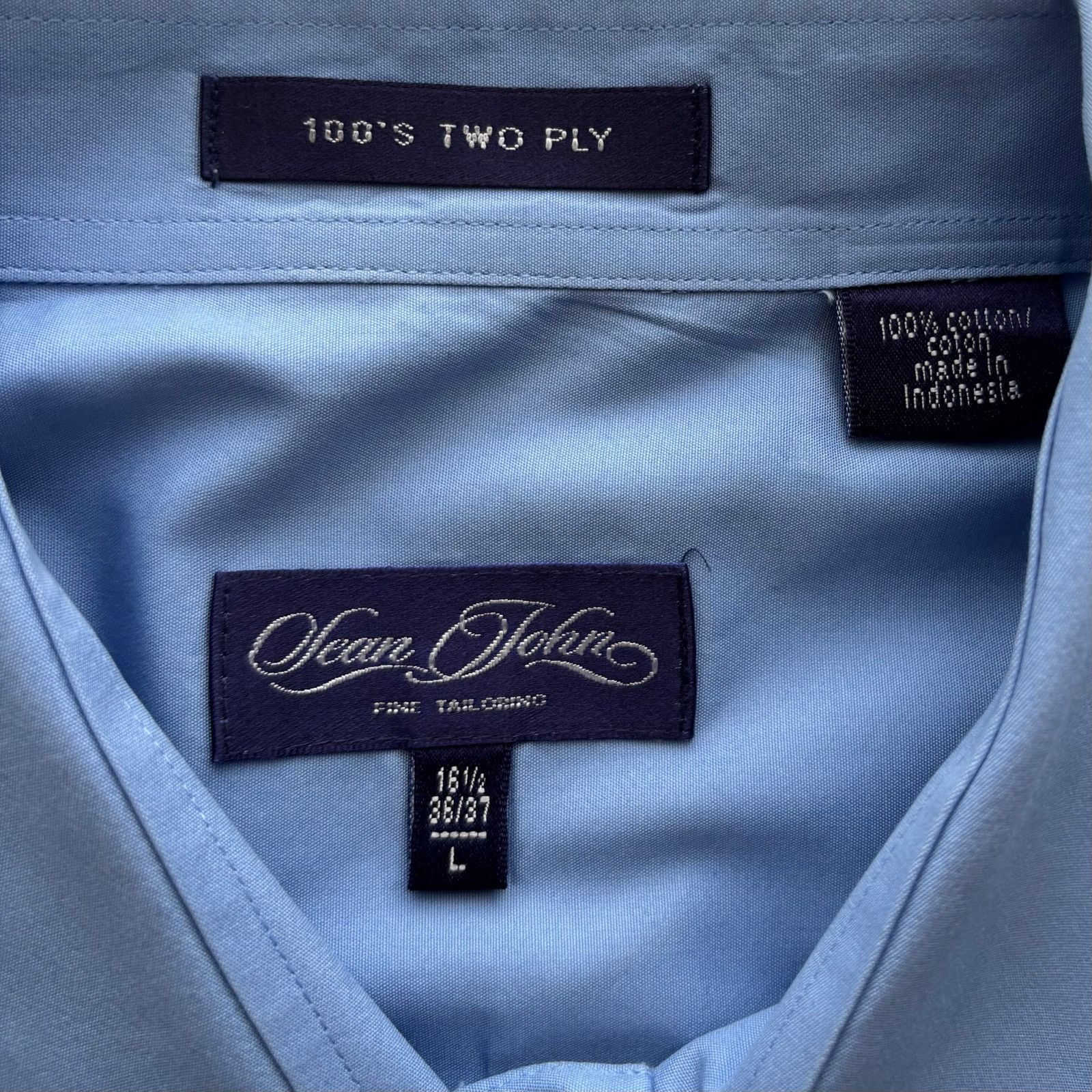Sean John Sean John Blue Cotton Long Sleeve Dress Shirt Men’s Large Size US L / EU 52-54 / 3 - 7 Thumbnail