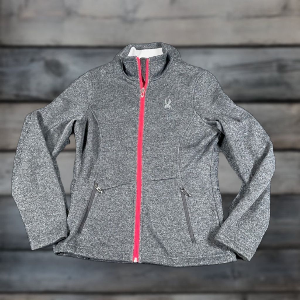 Spyder Spyder Jacket Women's Medium Gray Pink Stand Collar Zip Pocket Core Sweater Size M / US 6-8 / IT 42-44 - 1 Thumbnail
