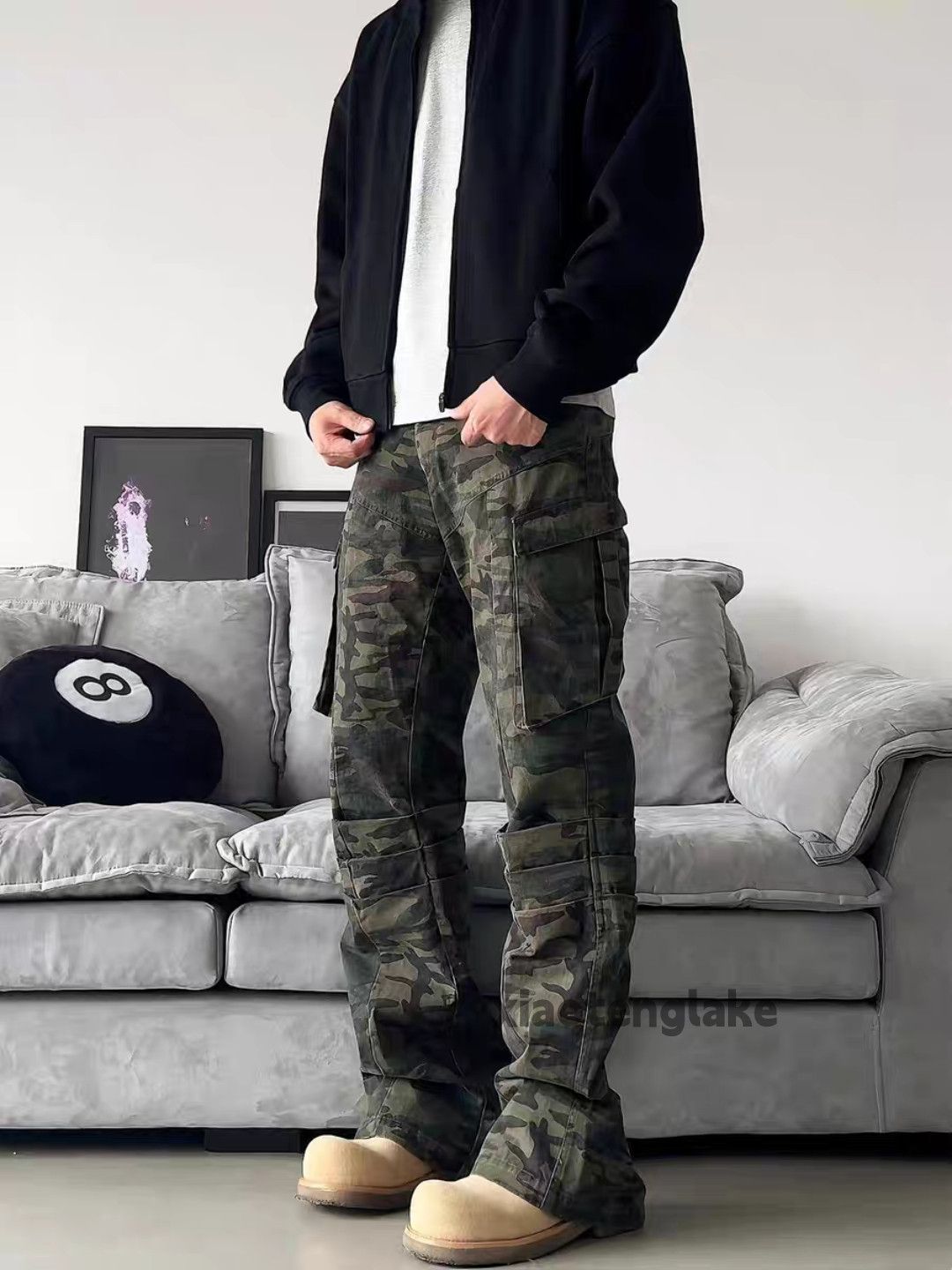 Designer × Vintage washed faded utility skate hiphop pleated cargo pants Size US 34 / EU 50 - 4 Thumbnail