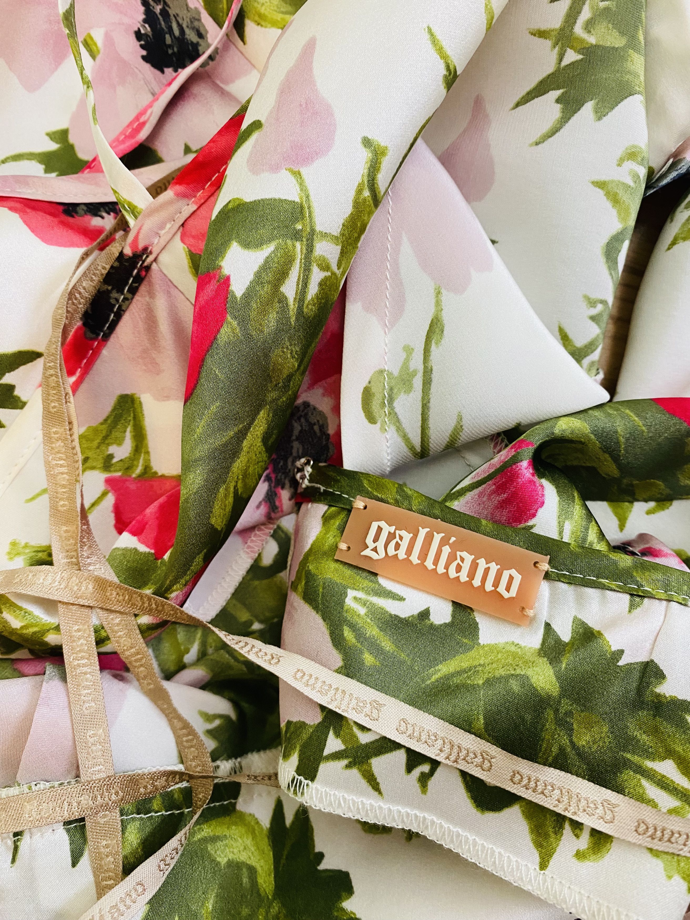 John Galliano John Galliano Silk Slip Floral Poppy Designer Dress Size M / US 6-8 / IT 42-44 - 7 Thumbnail
