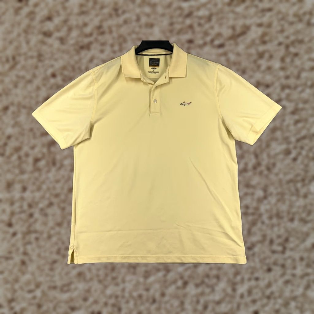Vintage Greg Norman Polo Shirt Mens Large Yellow Golf Polyester Blend Five Iron Play Dry Shirt Size US L / EU 52-54 / 3 - 1 Thumbnail