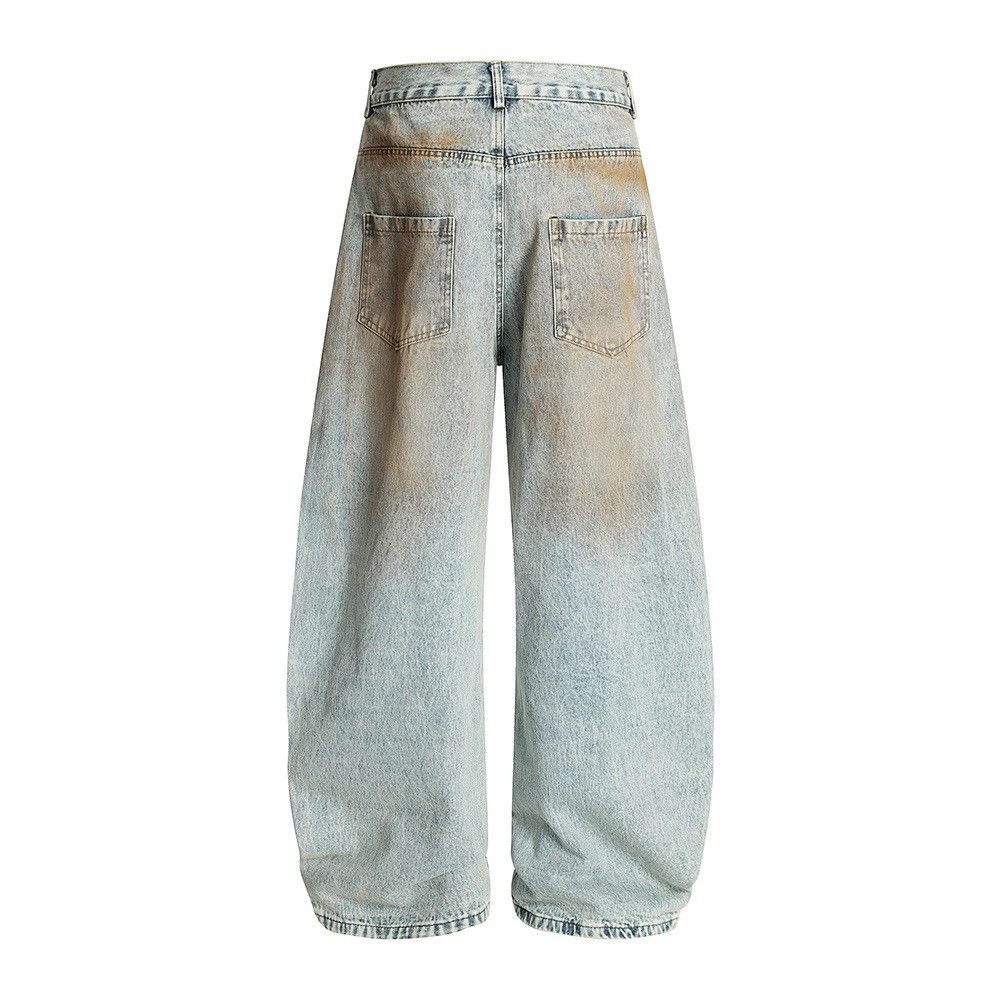 Jean Men's street punk loose ripped ink-splashed machete jeans Size US 32 / EU 48 - 2 Thumbnail