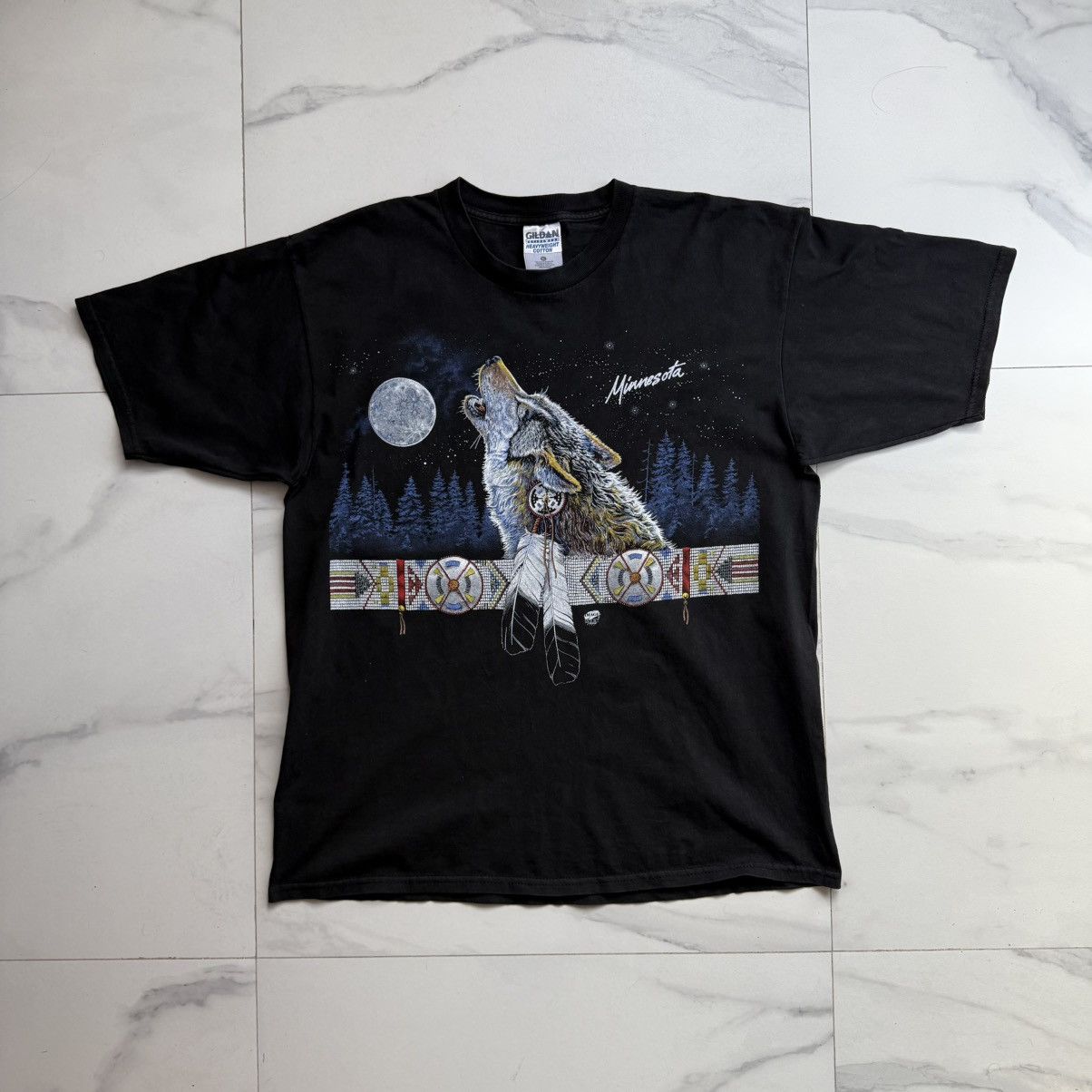 Vintage Vintage Minnesota Native Wolf T-Shirt Size US XL / EU 56 / 4 - 2 Thumbnail