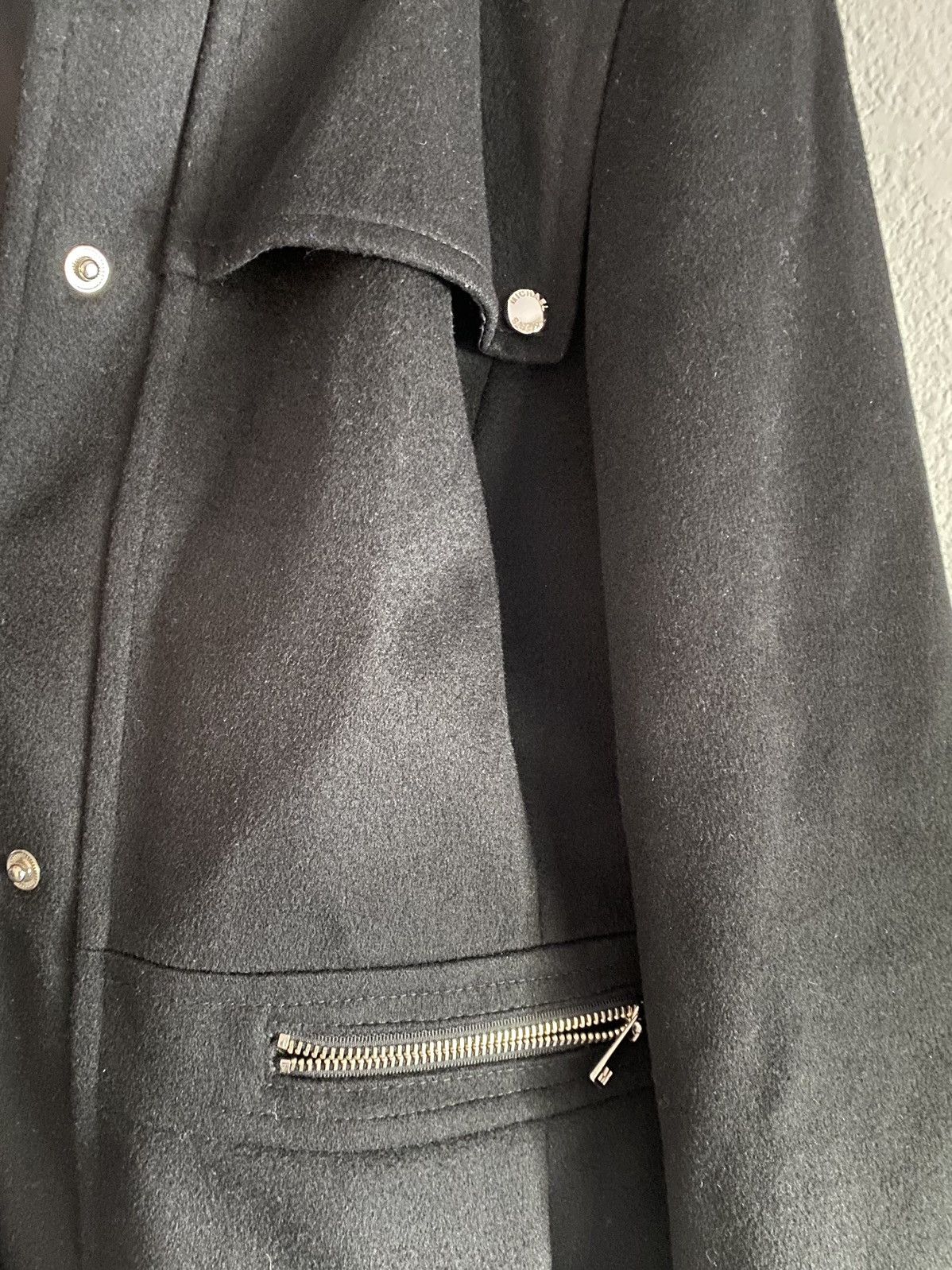 Designer × Michael Kors Michele kors black wool coat jacket with hoodie Size XL / US 12-14 / IT 48-50 - 4 Thumbnail