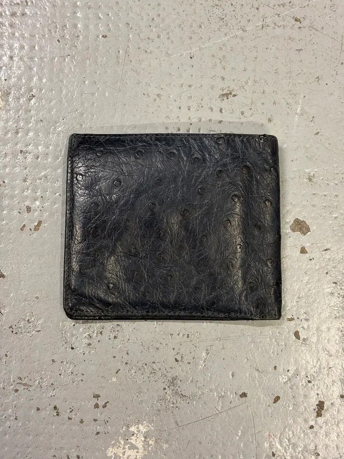 Celine 2000s Celine Black Ostrich Embossed Leather Wallet Size ONE SIZE - 2 Thumbnail