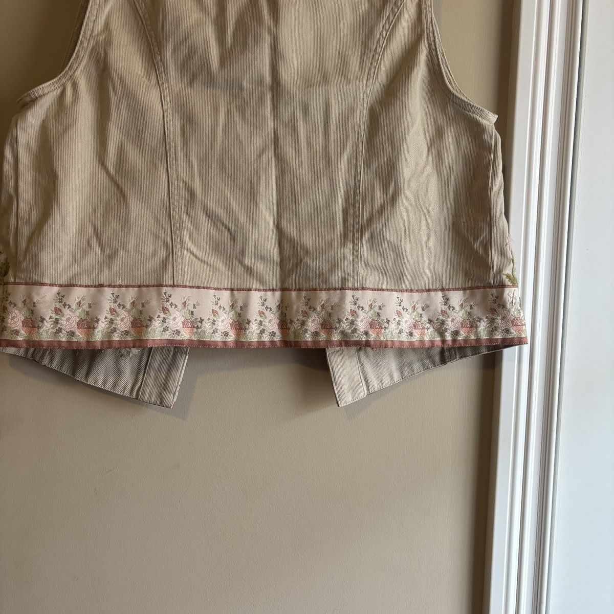 Other Floral Embriodered Cream Corduroy Vest Size M / US 6-8 / IT 42-44 - 5 Thumbnail