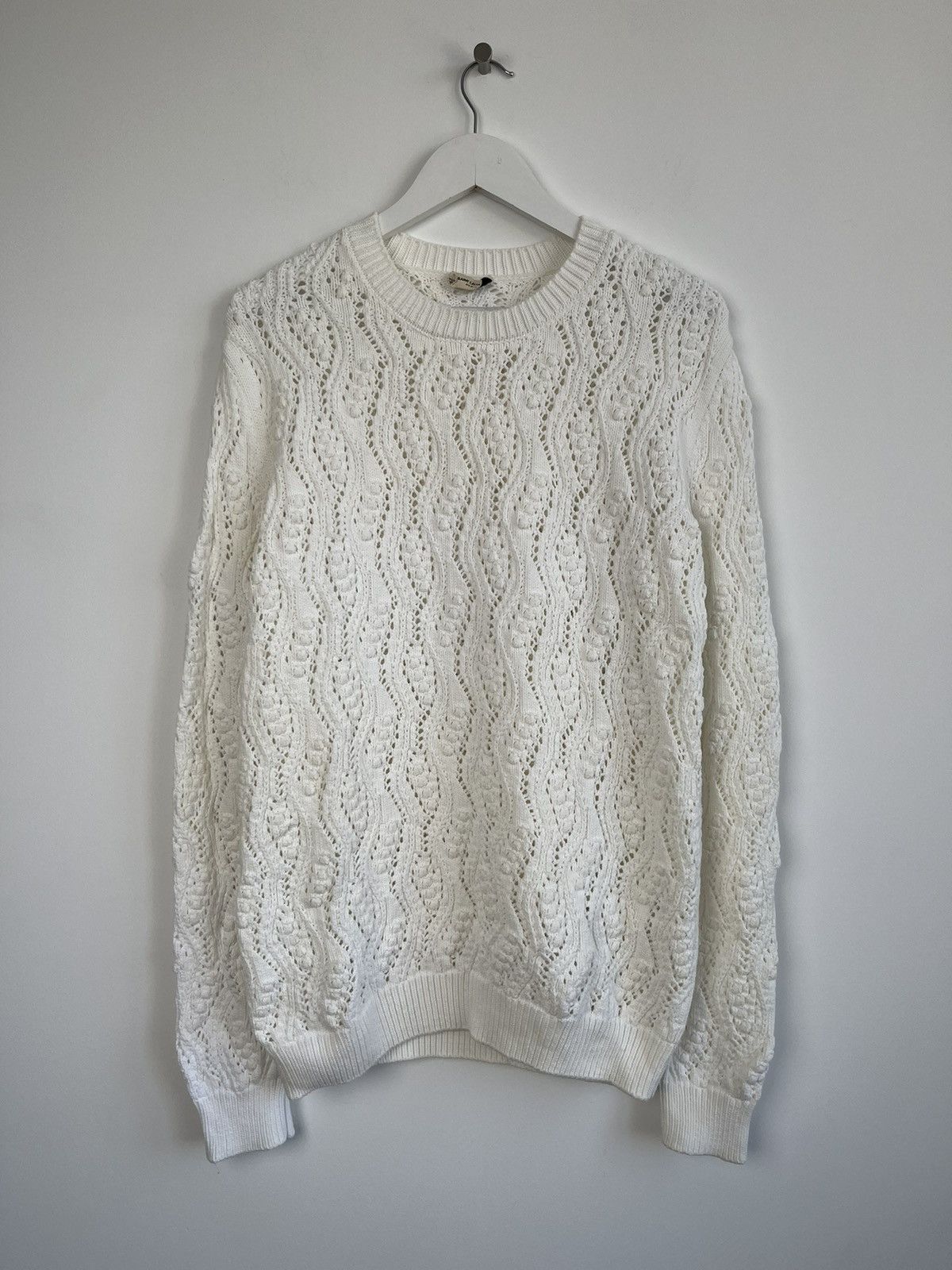 Saint Laurent Paris Saint Laurent Paris Heavy Knitwear Cream Sweater Size M / US 6-8 / IT 42-44 - 1 Thumbnail