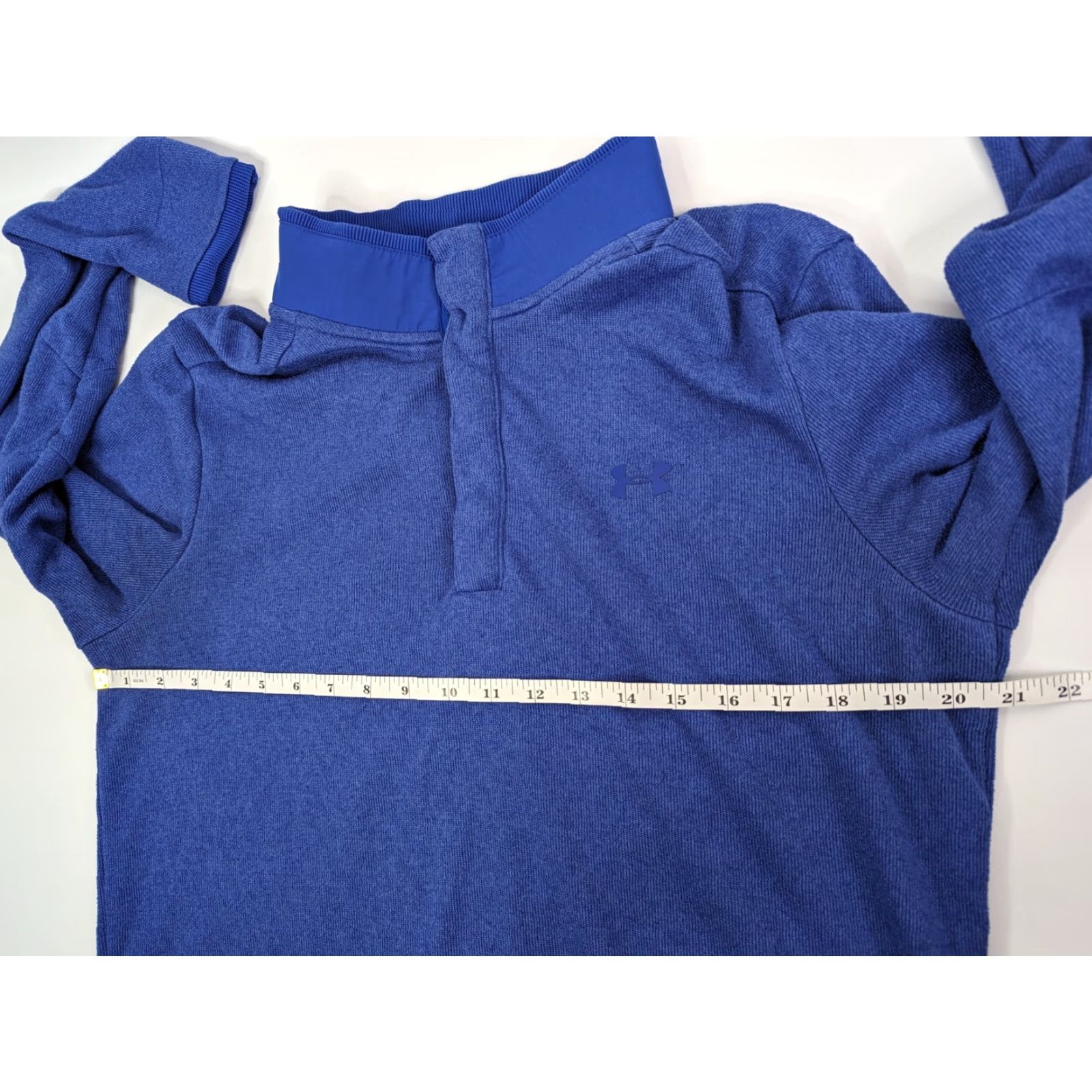 Under Armour Under Armour Mens Large Golf Pullover Sweater 1/4 Button Front Long Sleeve Blue Embroidered Logo Knit Polo Casual Outdoor Vintage: No Size US L / EU 52-54 / 3 - 6 Thumbnail