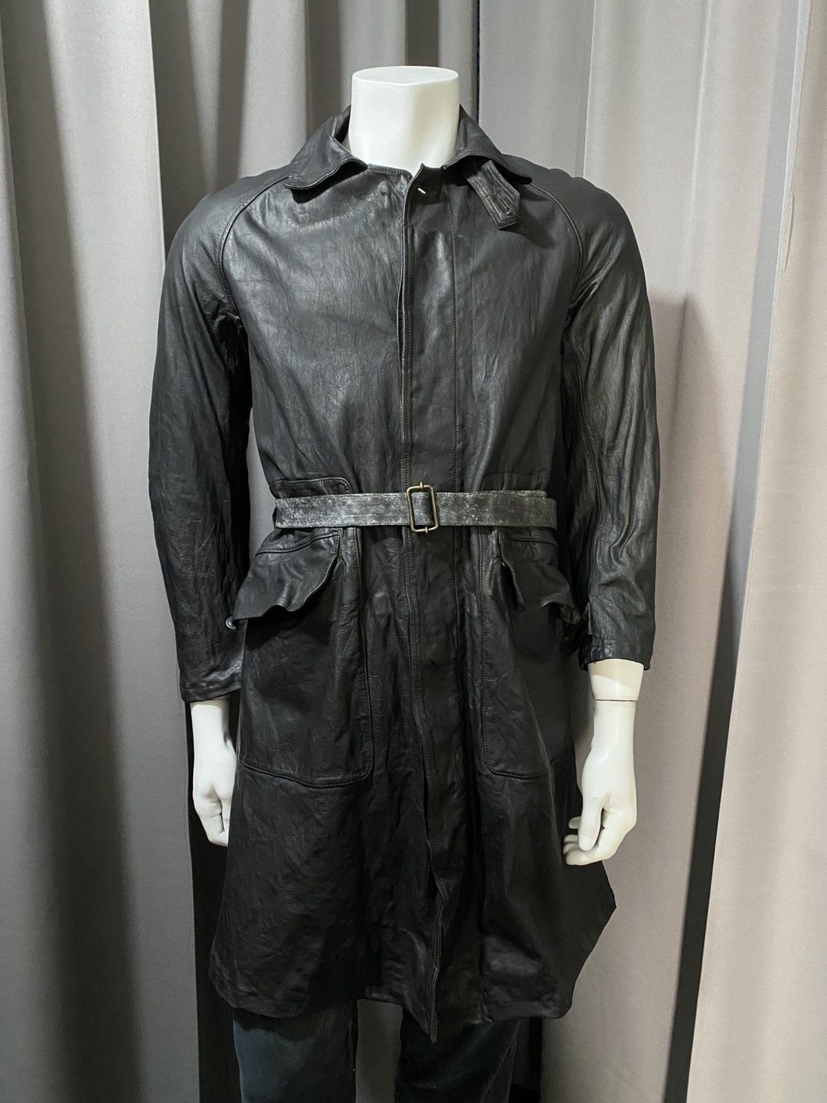 CHRISTIAN PEAU Christian Peau- Waxed Leather Trench Coat Size US M / EU 48-50 / 2 - 15 Thumbnail