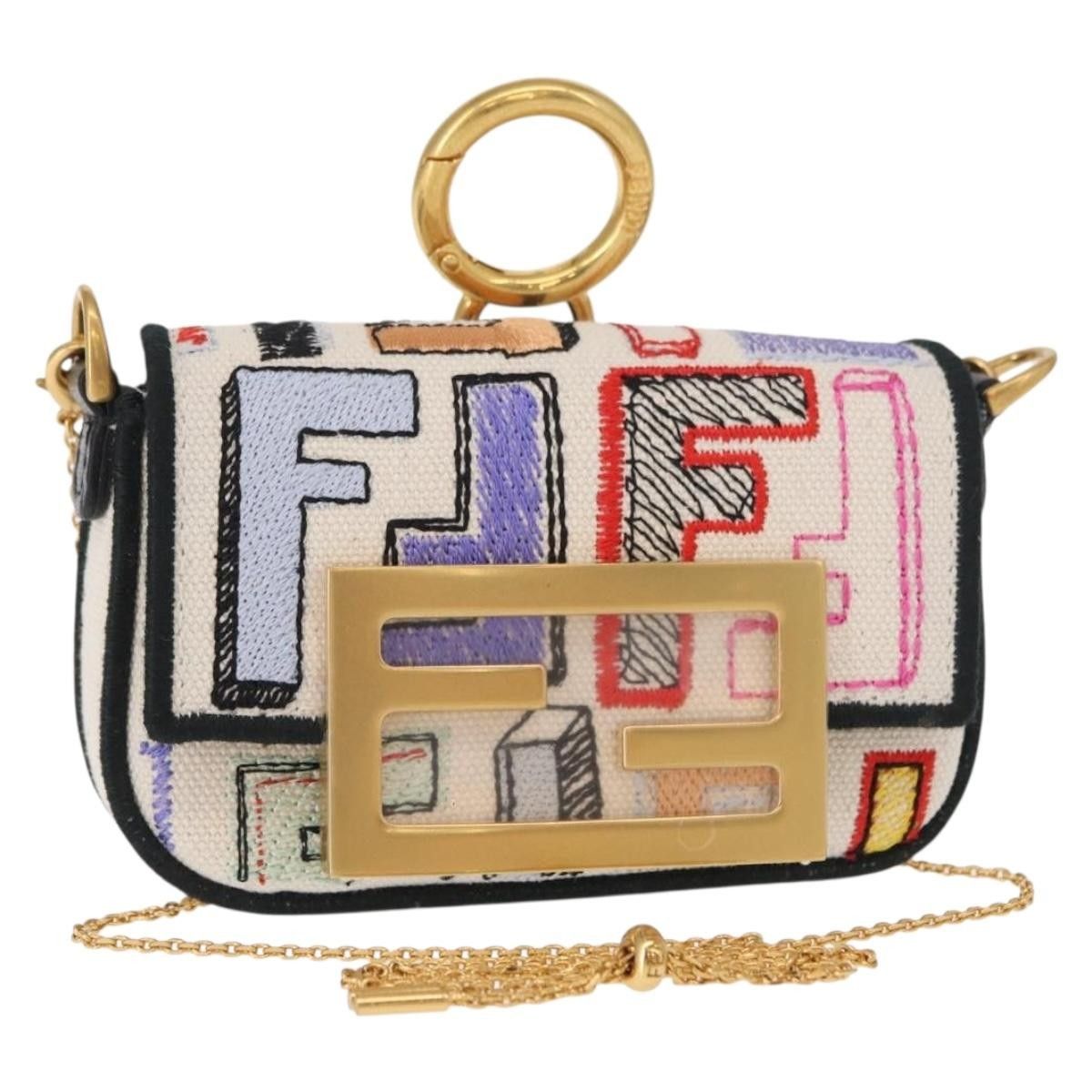 Fendi Fendi Chain Baguette Charm Bag Zucca Canvas Size ONE SIZE - 1 Thumbnail