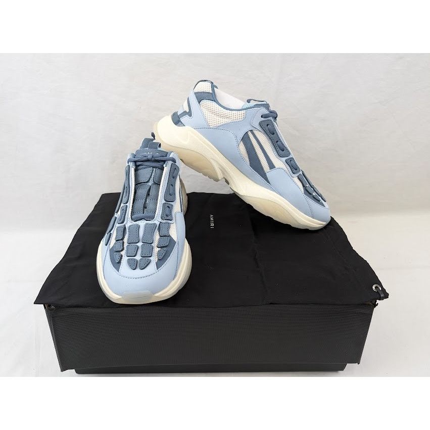 Amiri o1rshd1 Bone Runner Low-Top Sneakers in Baby Blue Size US 12 / EU 45 - 20 Thumbnail