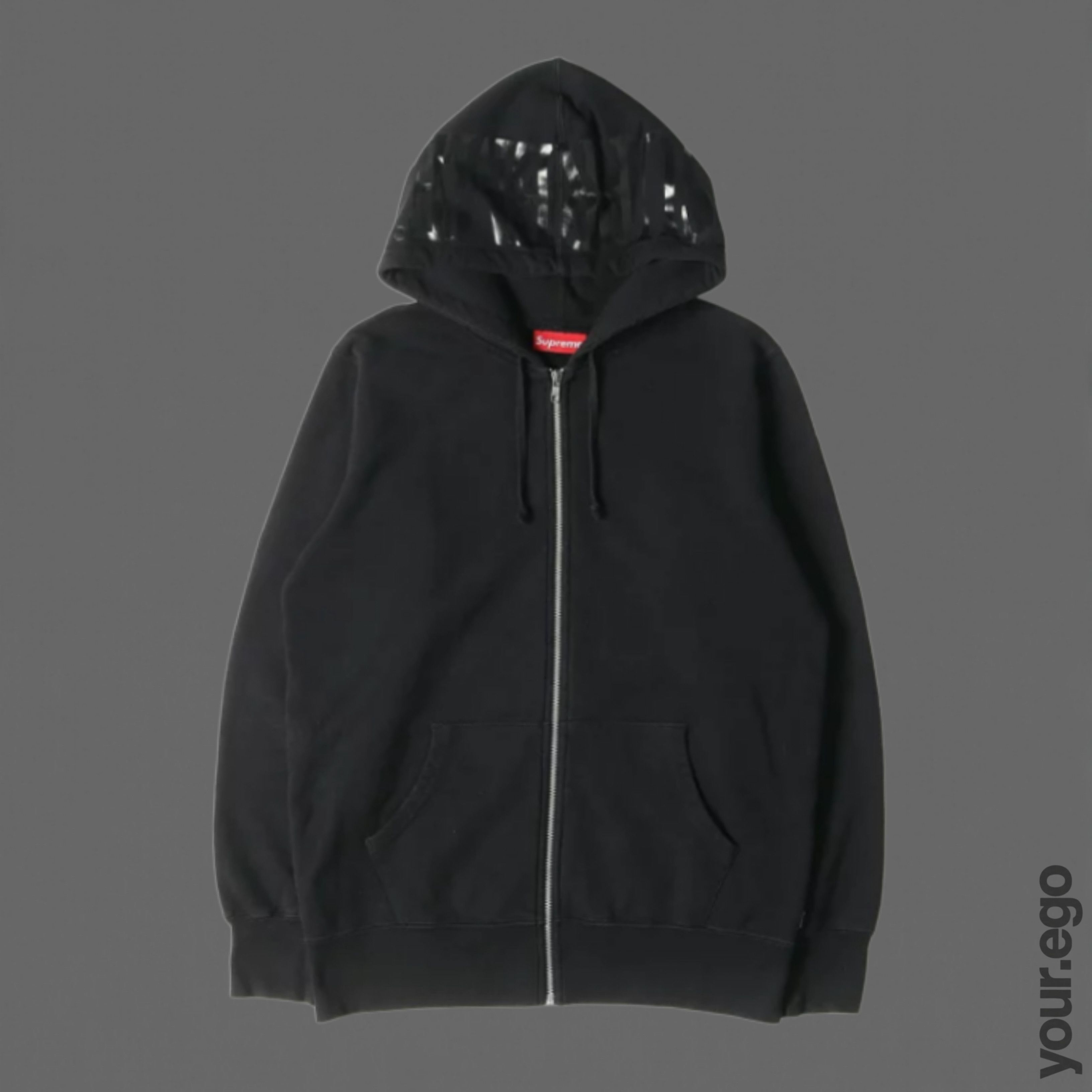 Supreme Supreme Big Logo Zip Up Hoodie Black | Grailed