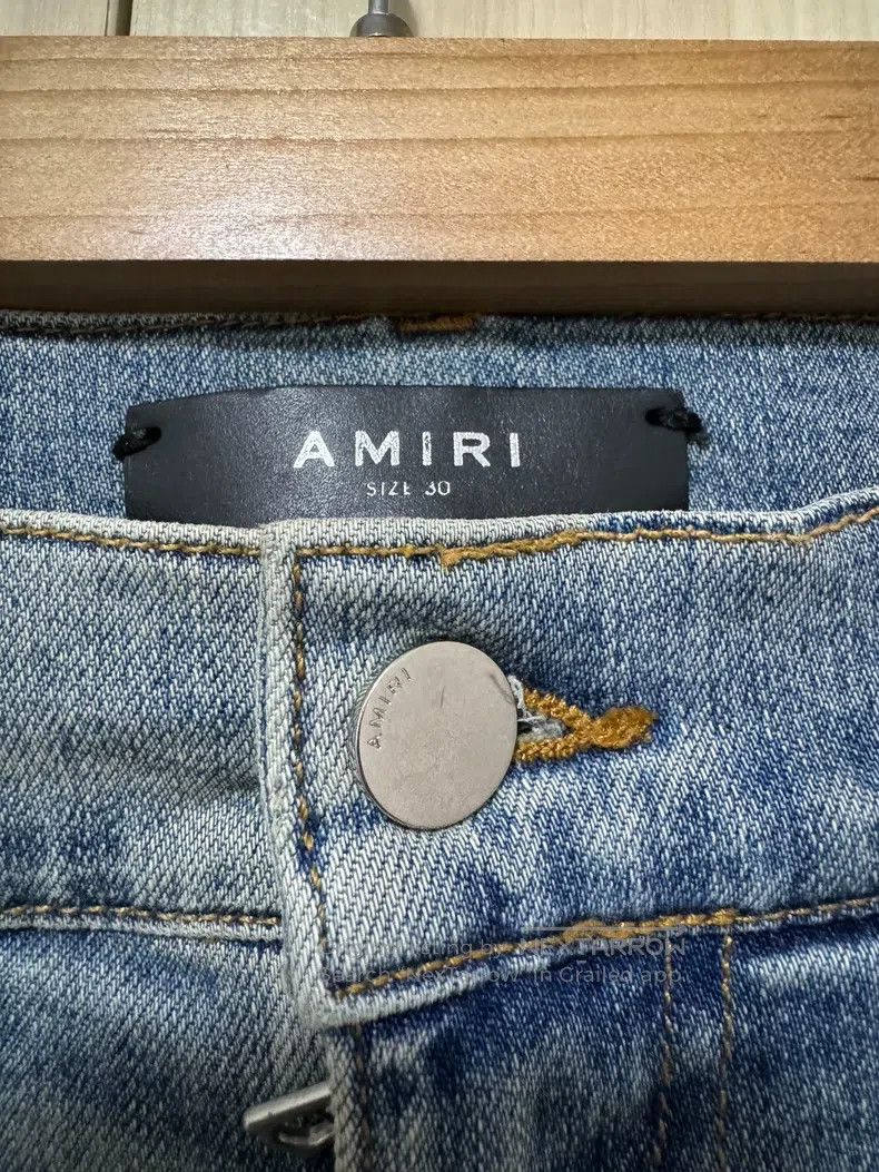 Amiri Amiri Splashed blue diamond destroyed blue denim Size US 30 / EU 46 - 2 Thumbnail