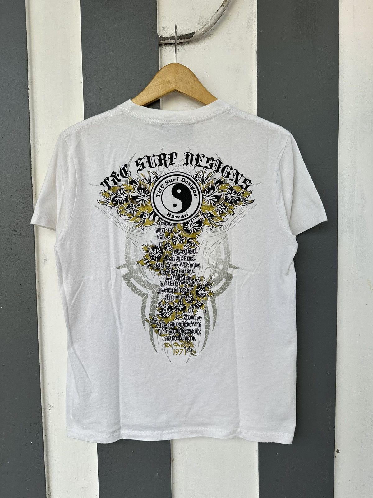 If Six Was Nine × Japanese Brand × Le Grande Bleu (L.G.B.) CRAZY SURF STYLE JAPAN POEM SICK TSHIRT HAWAII Size US M / EU 48-50 / 2 - 2 Thumbnail