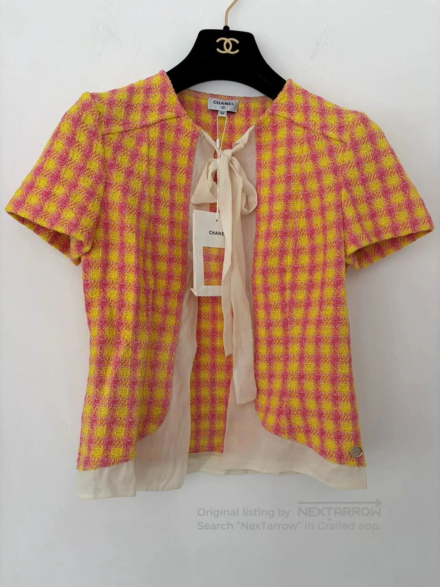 Chanel Chanel Tweed Short Sleeve Bow Jacket. Size US XS / EU 42 / 0 - 1 Thumbnail