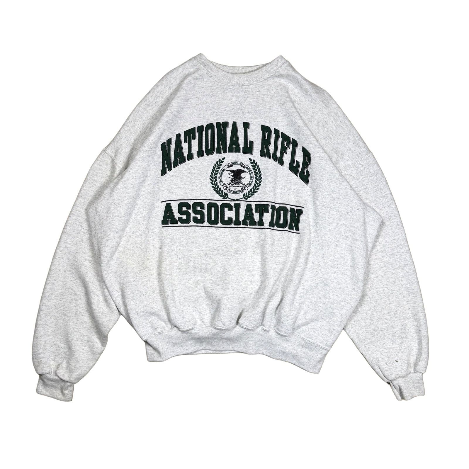 Vintage Vintage 90s Heavyweight NRA Crewneck Sweatshirt 2XL Grey Size US XXL / EU 58 / 5 - 1 Thumbnail