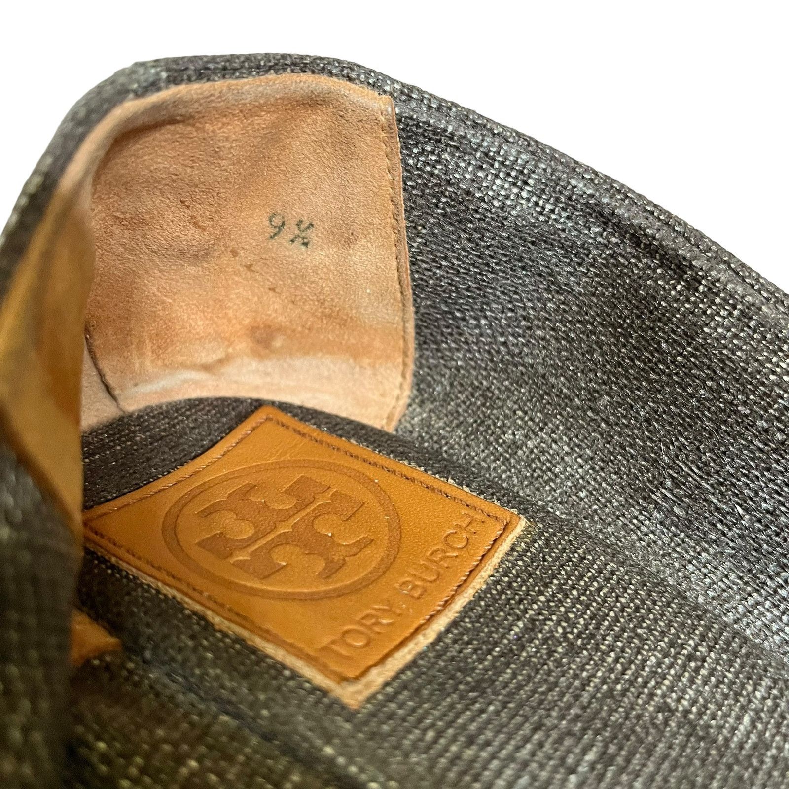 Tory Burch Tory Burch Filipa Pewter Linen Espadrille Wedges Heels Size US 9.5 / IT 39.5 - 4 Thumbnail