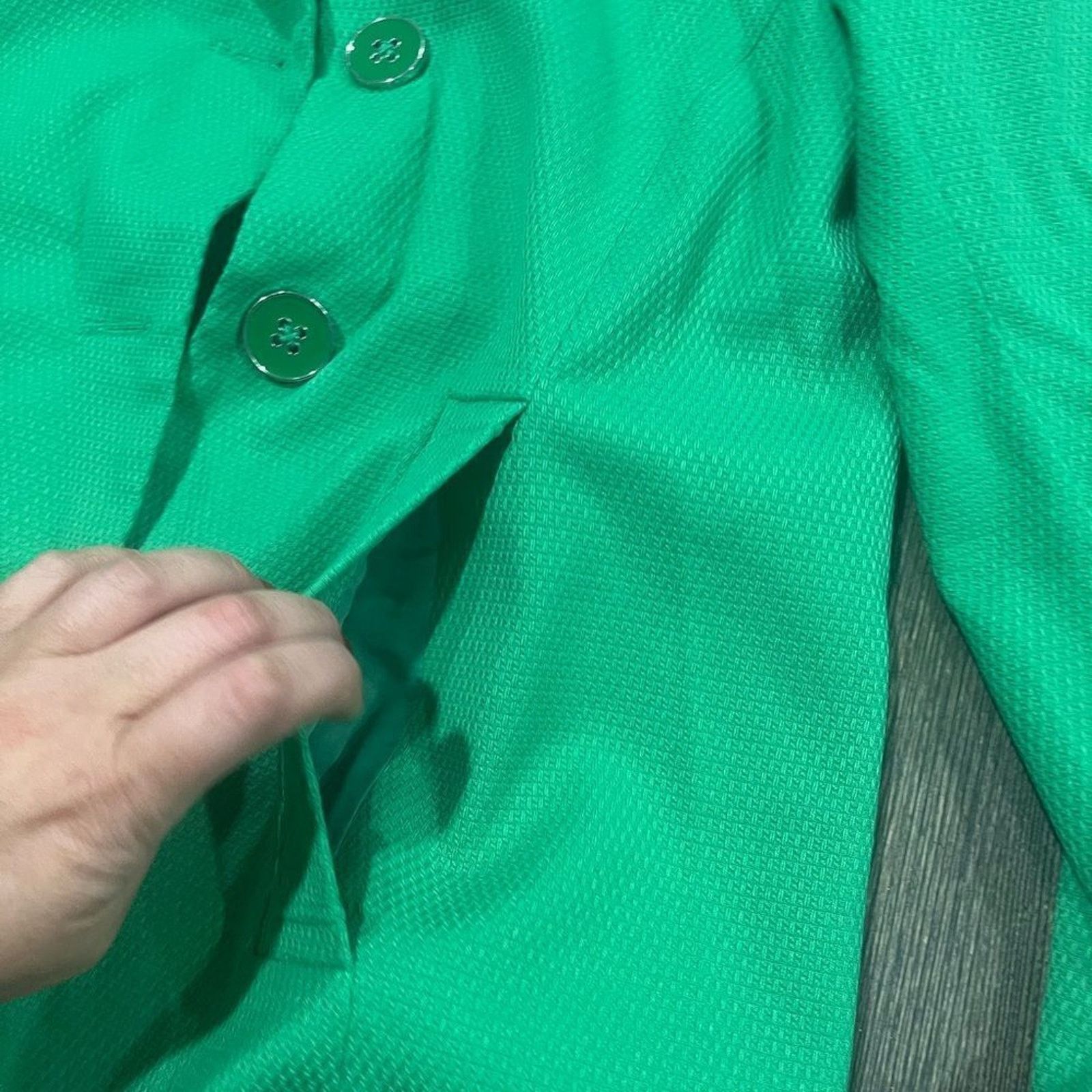 Vintage Dialogue Kelly Green Pea Coat Button Front Collared Size XS Size XS / US 0-2 / IT 36-38 - 3 Thumbnail