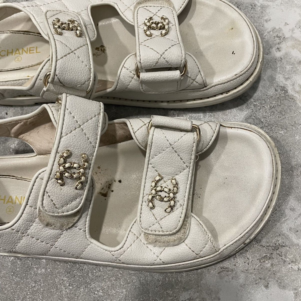 Vintage Chanel Dad Sandals slip on shoes old luxury flats mules Size US 10 / IT 40 - 3 Thumbnail