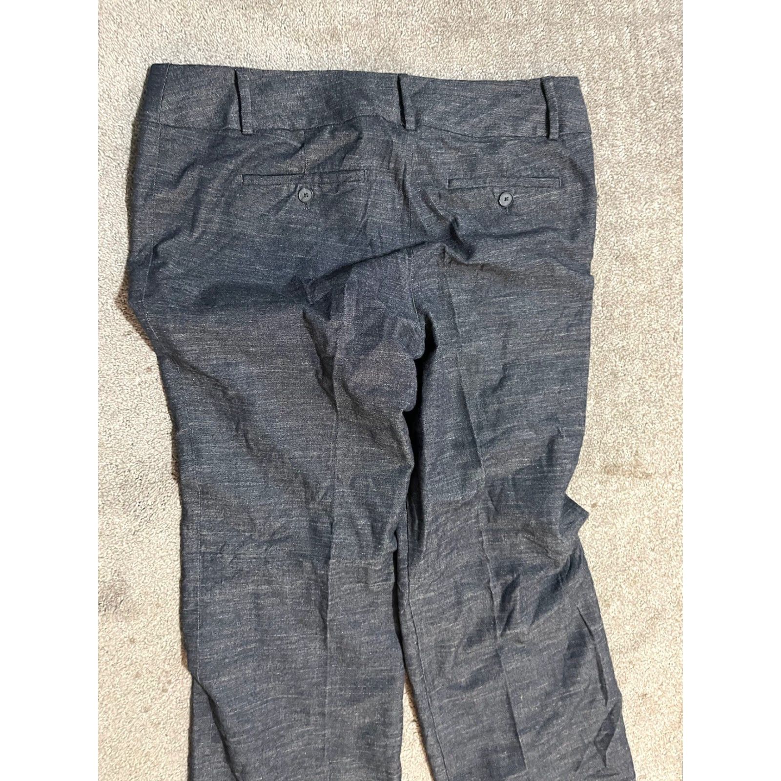 Ann Taylor LOFT Original Trouser Pants Women’s Size 10 Blue Chambray Straight Leg Dress Pants Women's 10 Size 32" / US 10 / IT 46 - 4 Thumbnail