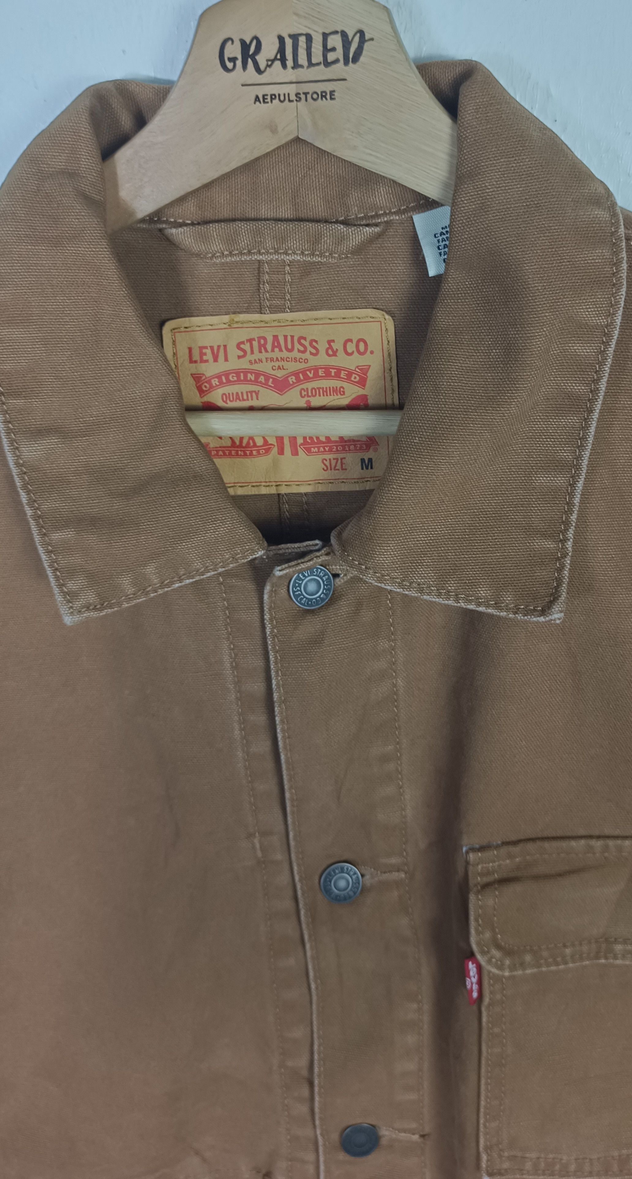 Levi's Levi's Cotton Canvas Trucker Jacket Size US L / EU 52-54 / 3 - 6 Thumbnail