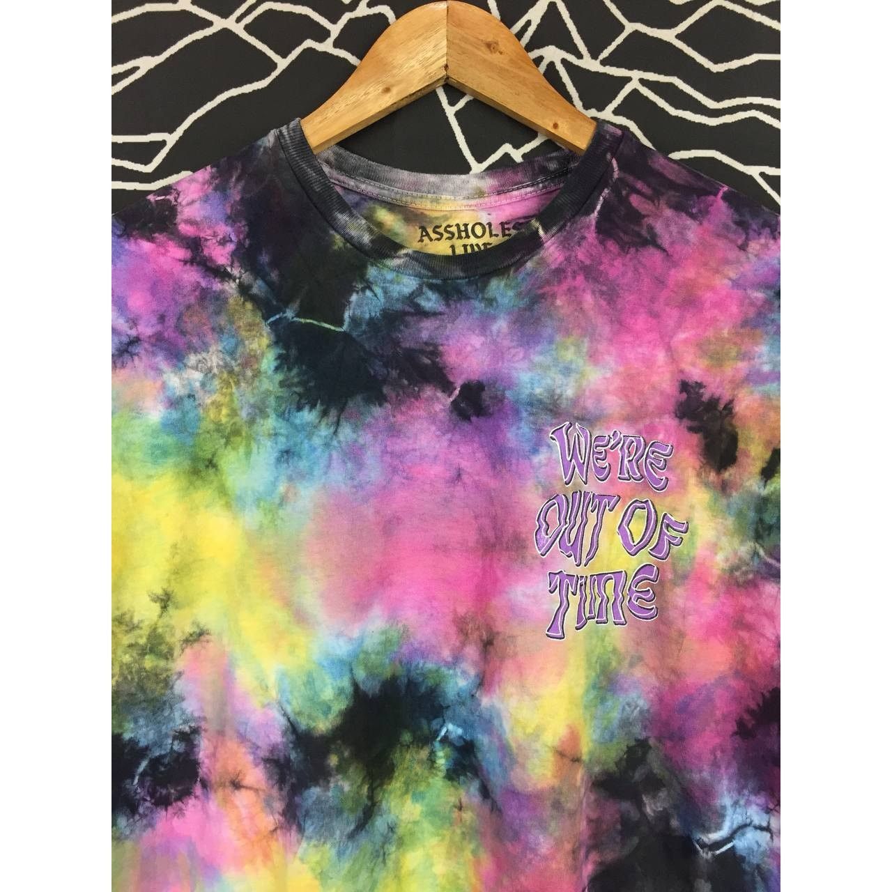 Vintage Assholes Live Forever We're Out Of Time Graphic Tie-Dye Tee Size US XL / EU 56 / 4 - 7 Thumbnail