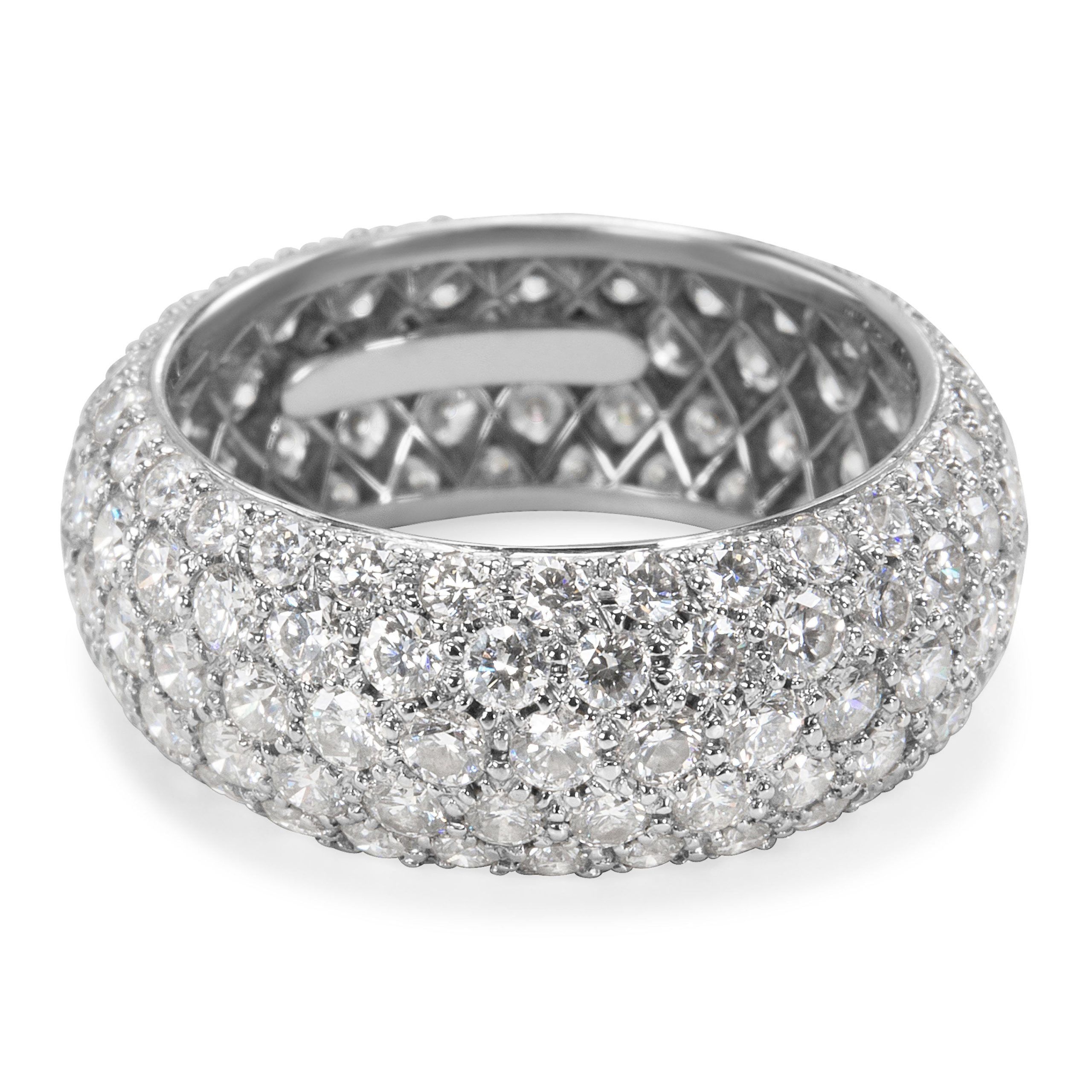 image of Tiffany Co Tiffany & Co. Etoile Five Row Pave Diamond Band In Platinum 3.30 Ctw in Silver, Women's