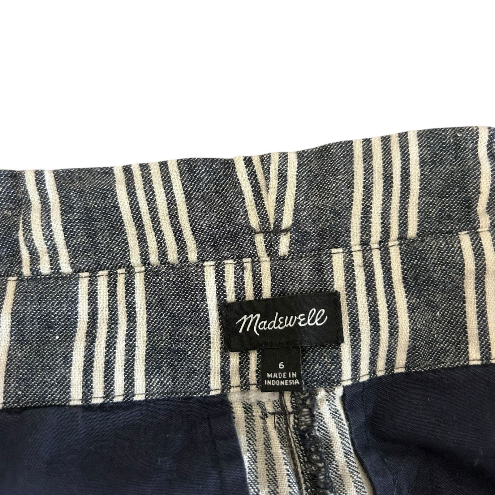 Madewell Madewell Linen Blend Paperbag Belted Indigo Pants Sz 6 Size 28" / US 6 / IT 42 - 3 Thumbnail