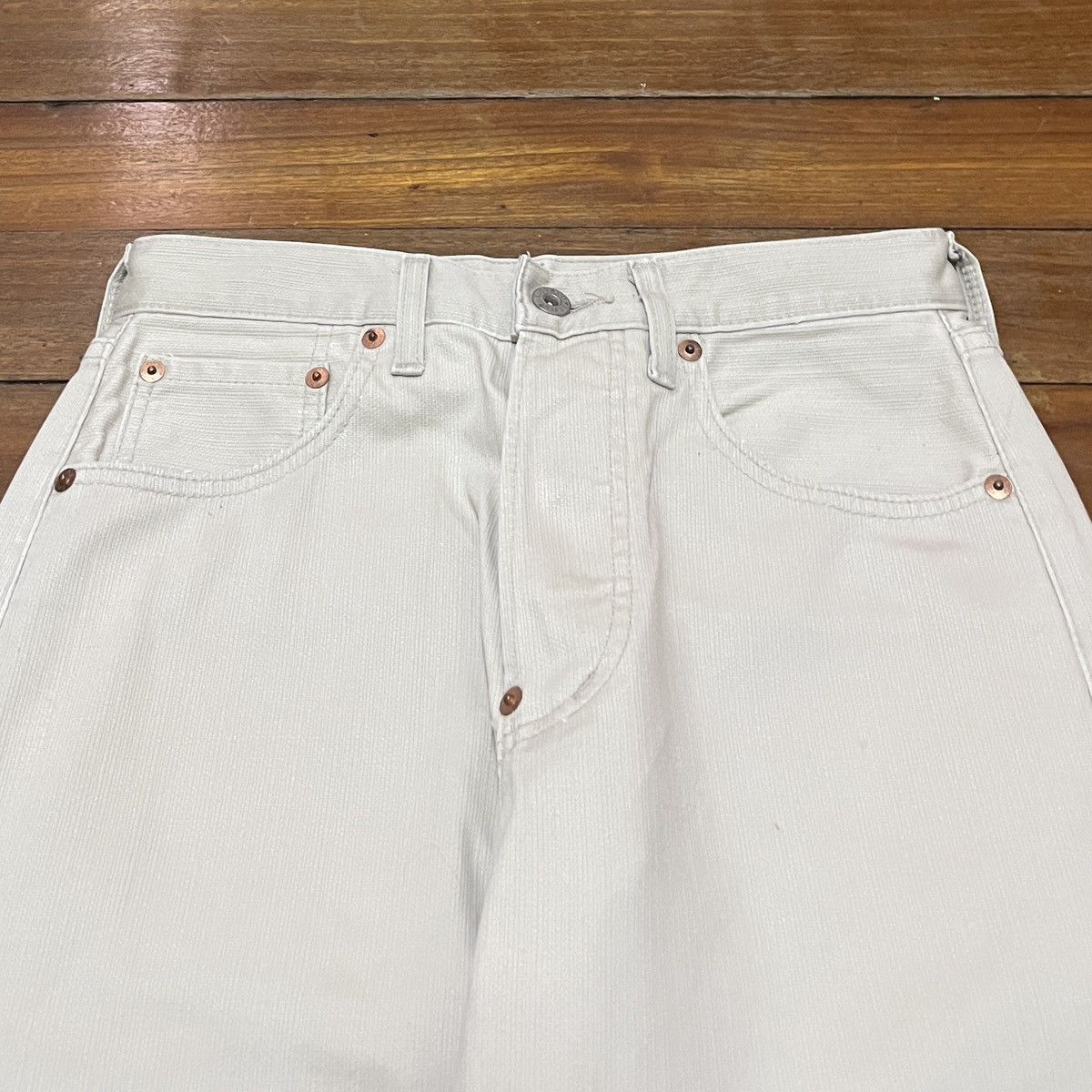 Levi's × Vintage Rare Design Vintage Levis 701 Big E Buckle Back Pants 1990s Size US 29 - 3 Thumbnail