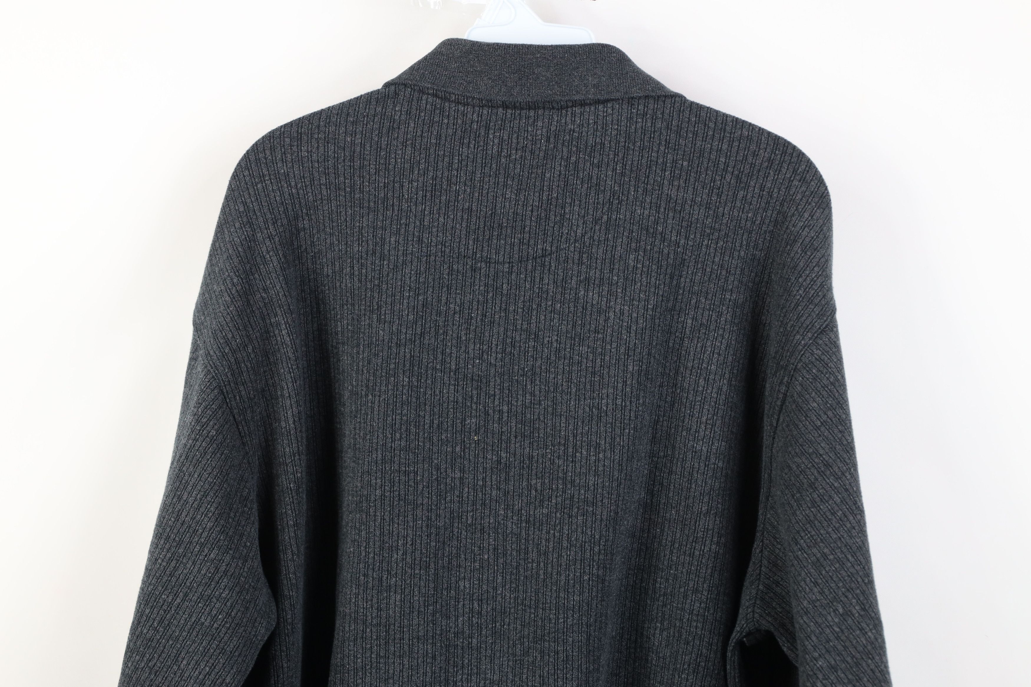 Vintage Vintage 90s Streetwear Ribbed Knit Long Sleeve Rugby Polo Size US L / EU 52-54 / 3 - 11 Thumbnail