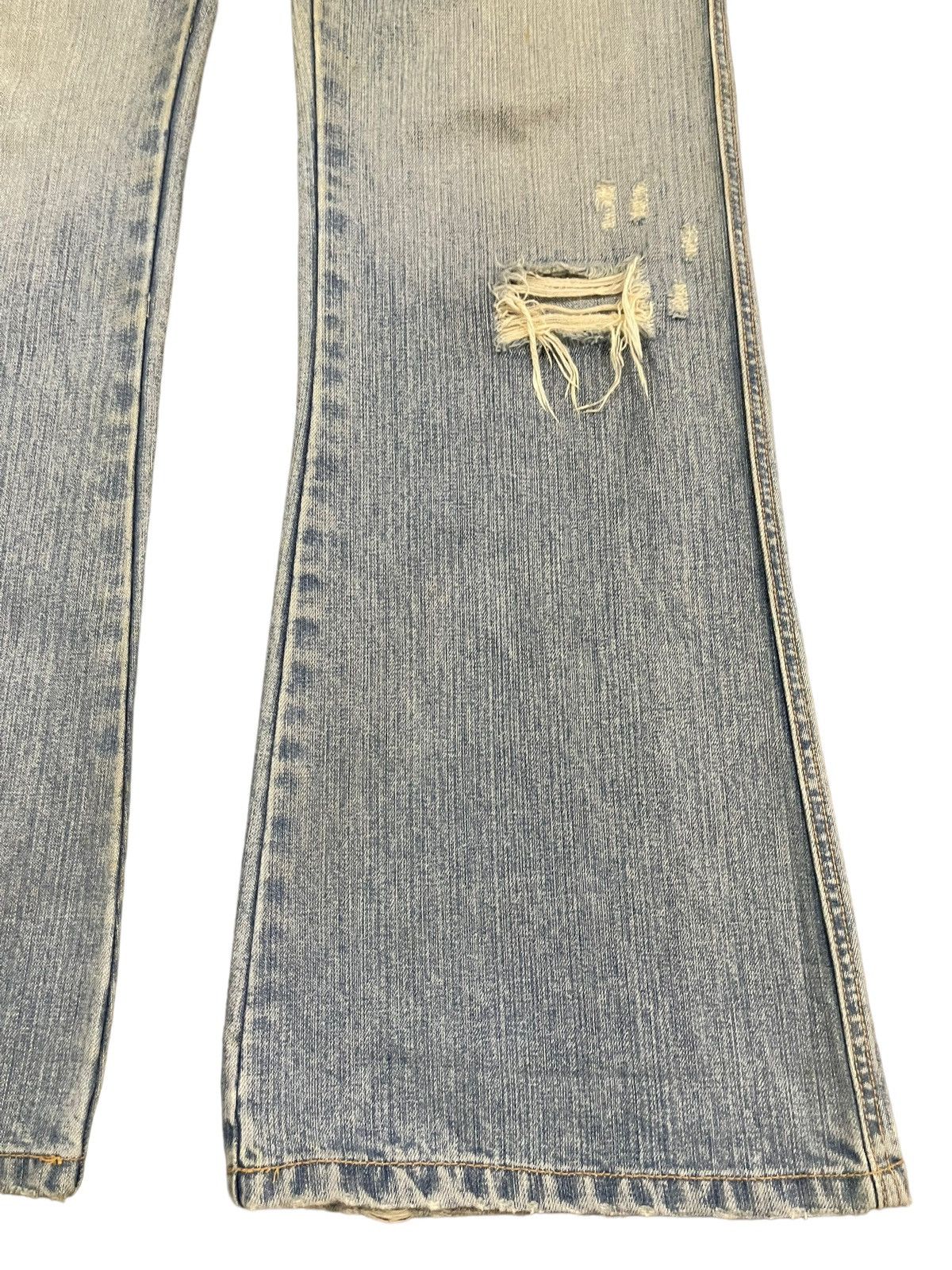 If Six Was Nine Vintage Japanese Brand Blue Wash Distress Flare Jeans Size US 33 - 6 Thumbnail