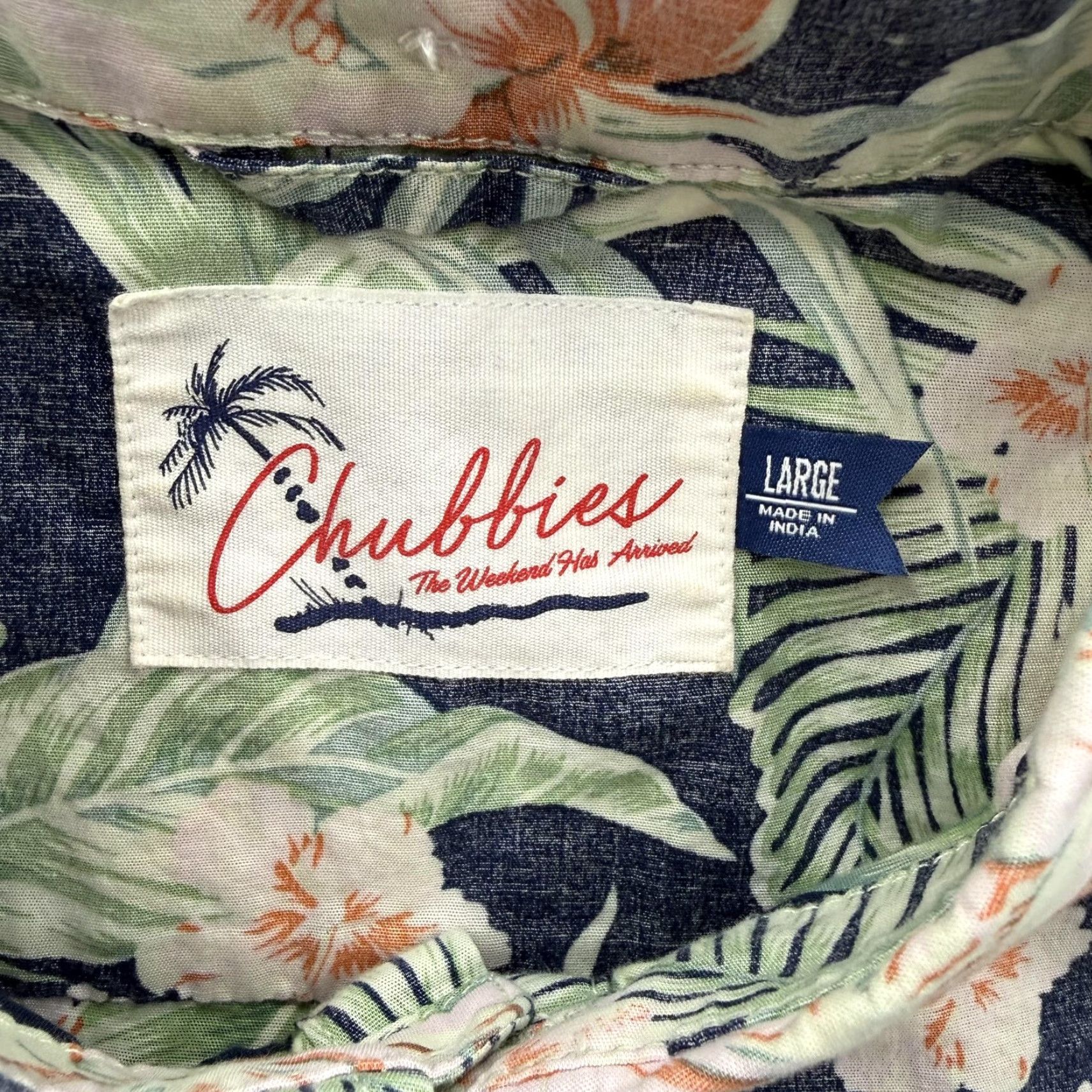 Chubbies Chubbies Shirt Mens Large Blue Floral Hawaiian Tropical Short Sleeve Button Up Size US L / EU 52-54 / 3 - 3 Thumbnail