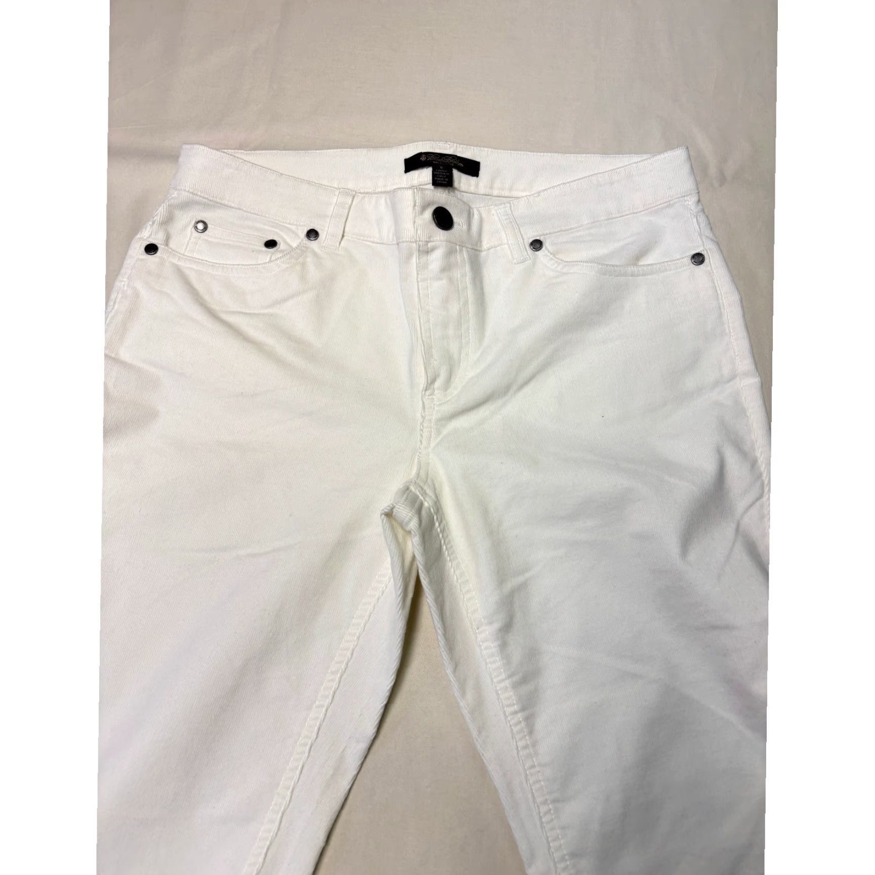 Brooks Brothers Brooks Brothers Natalie Fit White Corduroy Pants Womens 6 W32 L31 Size 28" / US 6 / IT 42 - 2 Thumbnail