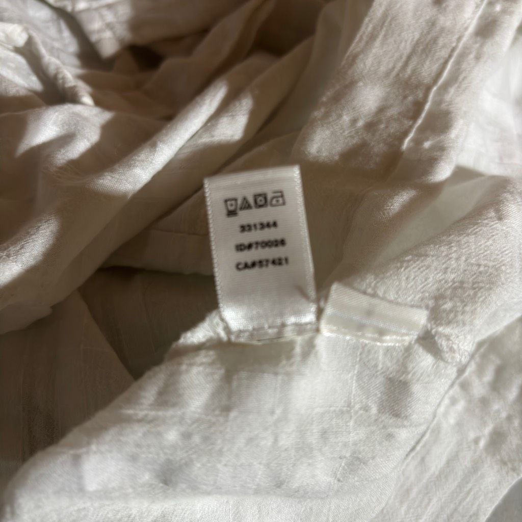 Loft Ann Taylor LOFT Semi Sheer Textured Long Sleeve Blouse Top White Medium Feminine Size M / US 6-8 / IT 42-44 - 9 Thumbnail