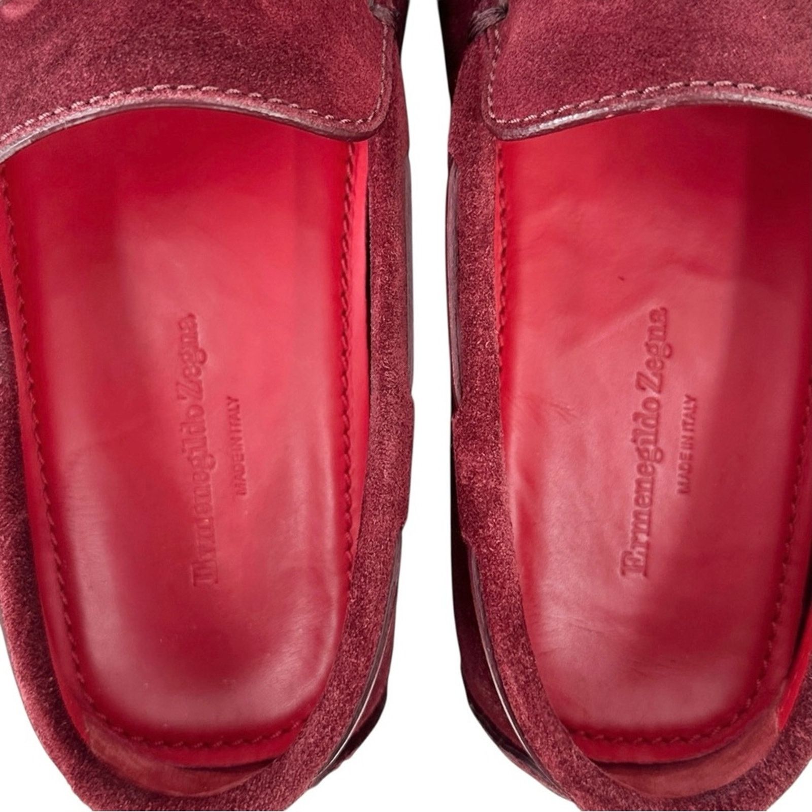 Ermenegildo Zegna Burgundy Red Suede Leather Driving Shoes Loafers Size US 8 / EU 41 - 8 Thumbnail