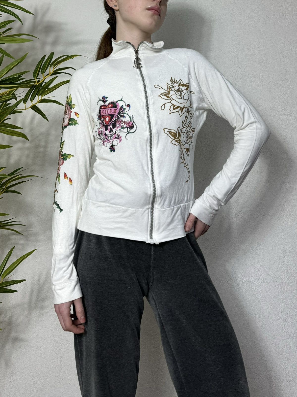 Ed Hardy VINTAGE ED HARDY PRINTED ZIP HOODIE Size M / US 6-8 / IT 42-44 - 3 Thumbnail