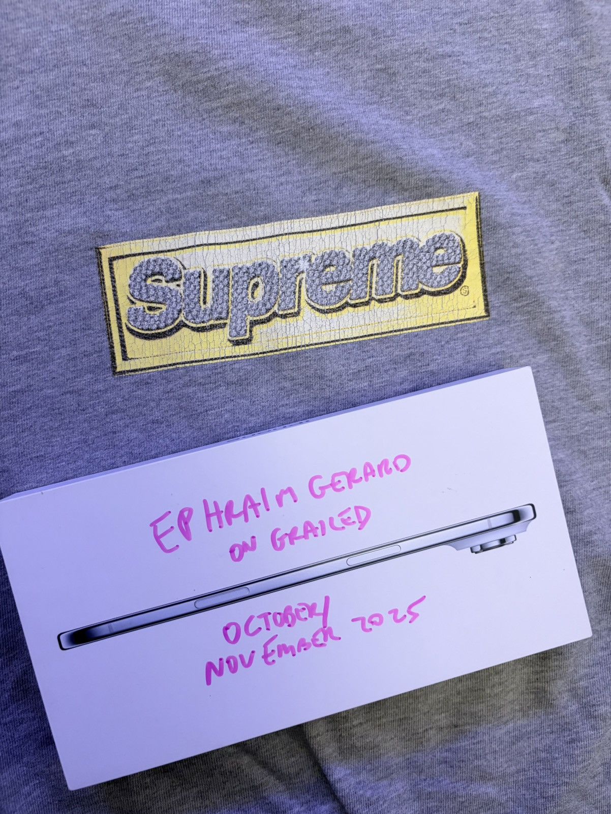 Supreme Supreme Box Logo Bling OG grey tee M Size US M / EU 48-50 / 2 - 3 Thumbnail