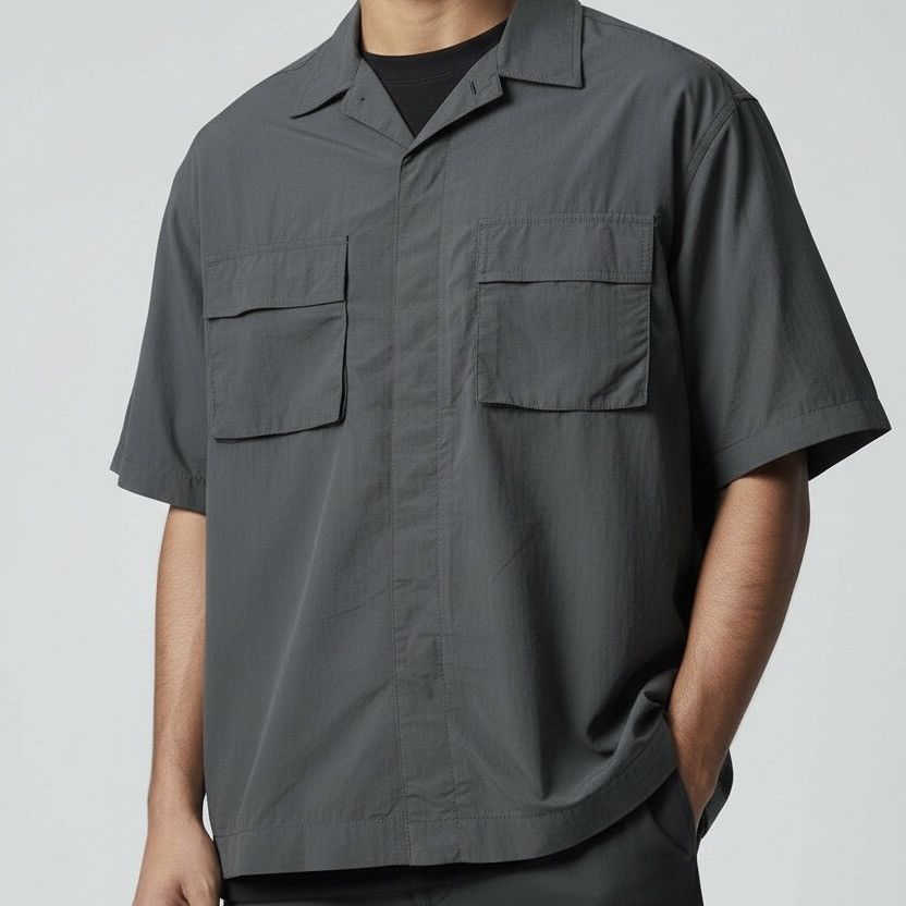 Issey Miyake GU big pocket parachute button ups shirt boxy fit Size US L / EU 52-54 / 3 - 3 Thumbnail