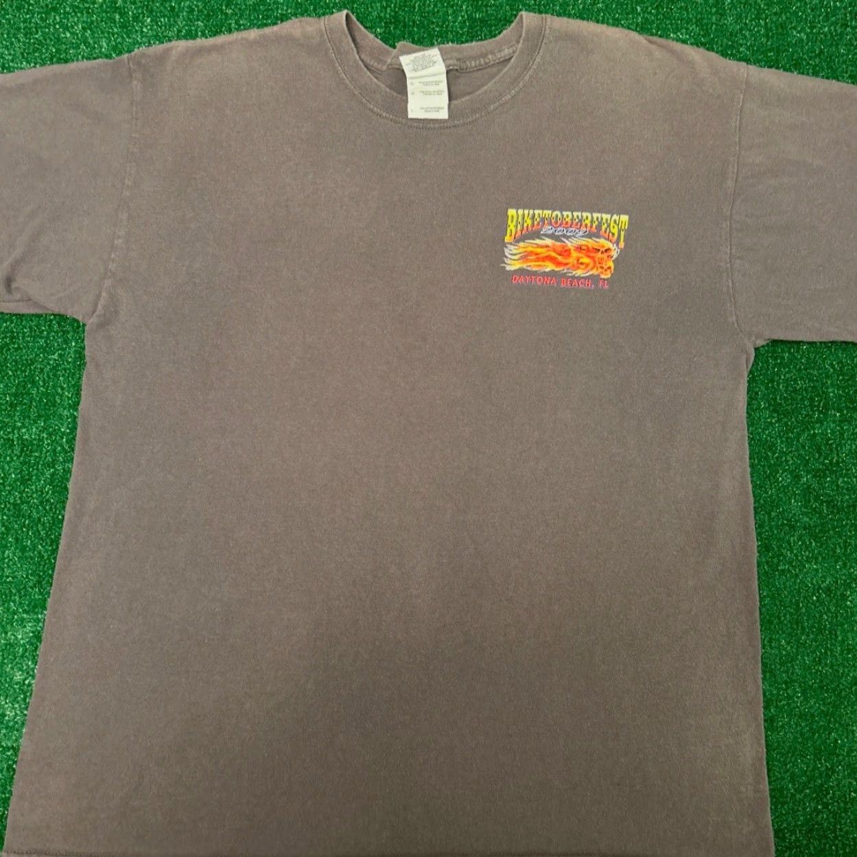 Vintage VINTAGE Y2K Daytona Bike Week 2009 Skull Flames Chopper VTG Biker Bar Shirt Sz L Size US L / EU 52-54 / 3 - 2 Thumbnail