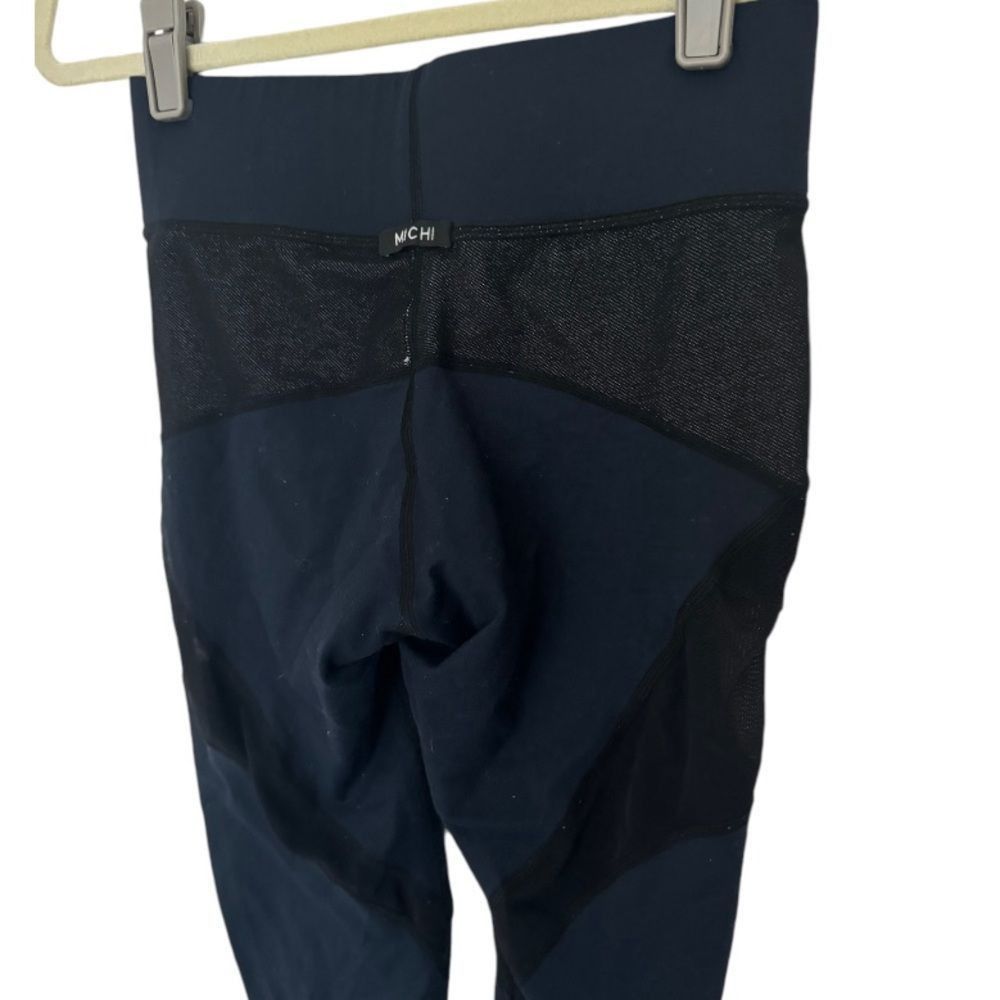 Other Michi SZ M navy blue and black mesh Leggings Size 28" / US 6 / IT 42 - 4 Thumbnail