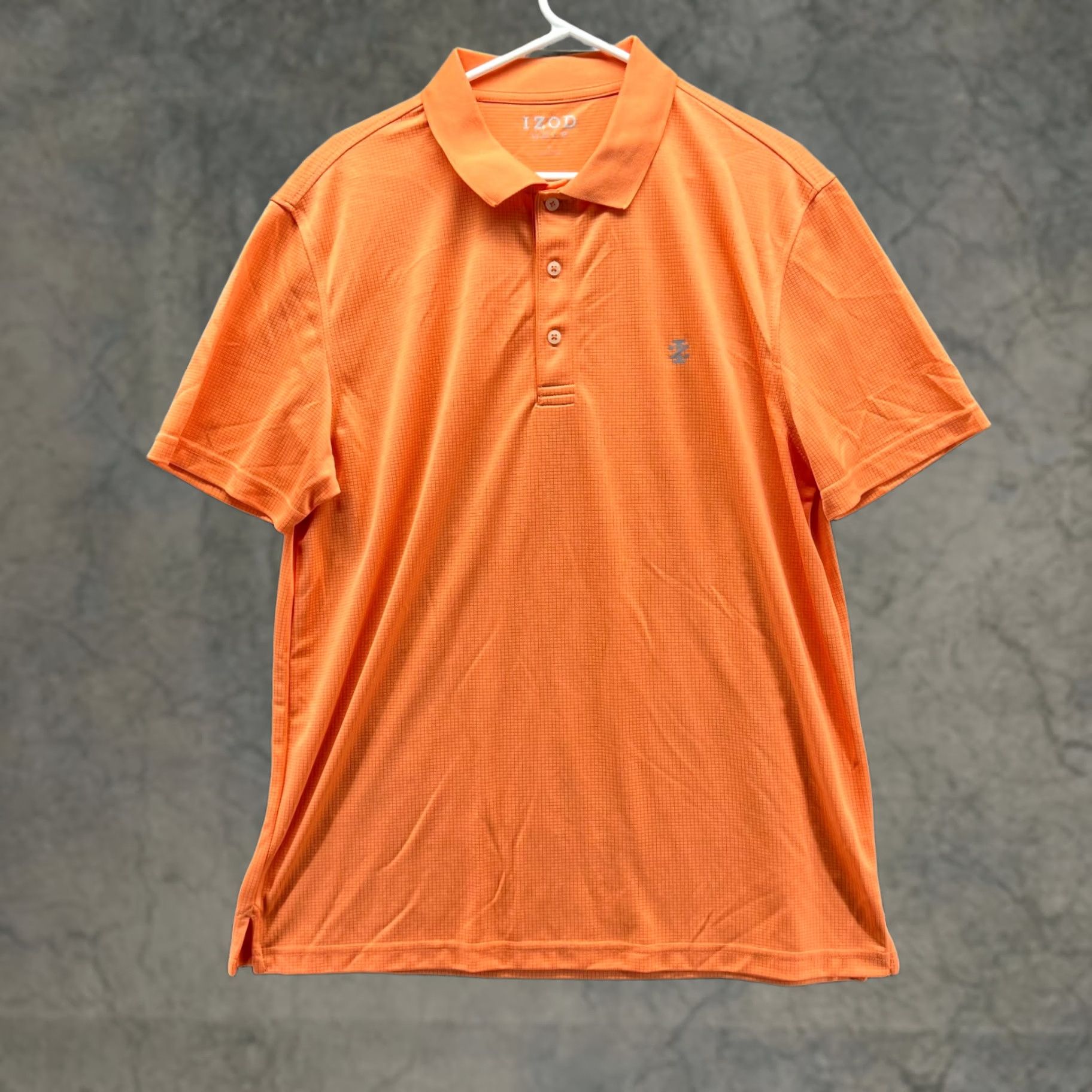 Izod IZOD Polo Shirt Men Large Orange Athletic Polyester Golf Golfer Performance Shirt Size US L / EU 52-54 / 3 - 1 Thumbnail
