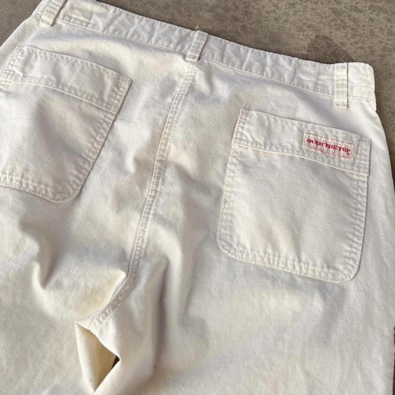 Designer Vintage 80s Flare White Pants Size US 30 / EU 46 - 4 Thumbnail