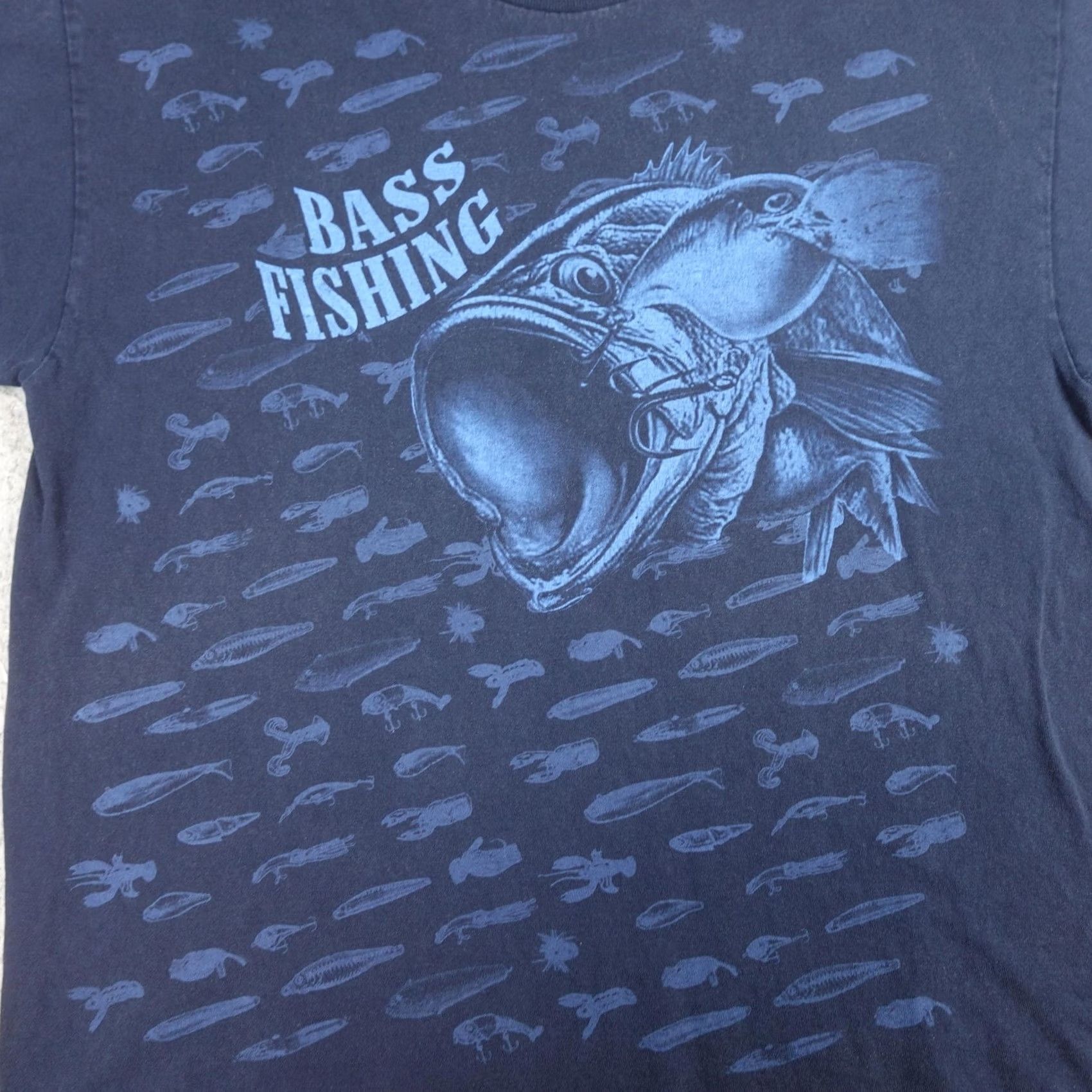 Vintage VINTAGE National Heritage Bass Fishing Shirt Mens XL Blue Graphic Tee 2000s Size US XL / EU 56 / 4 - 6 Thumbnail