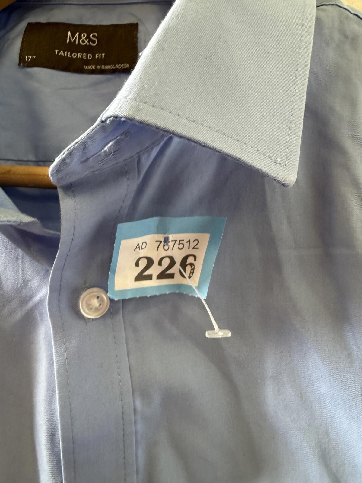 M.E. Sport M&S Tailored Fit Men's Light Blue Short Sleeve Dress Shirt Size 38R - 2 Thumbnail