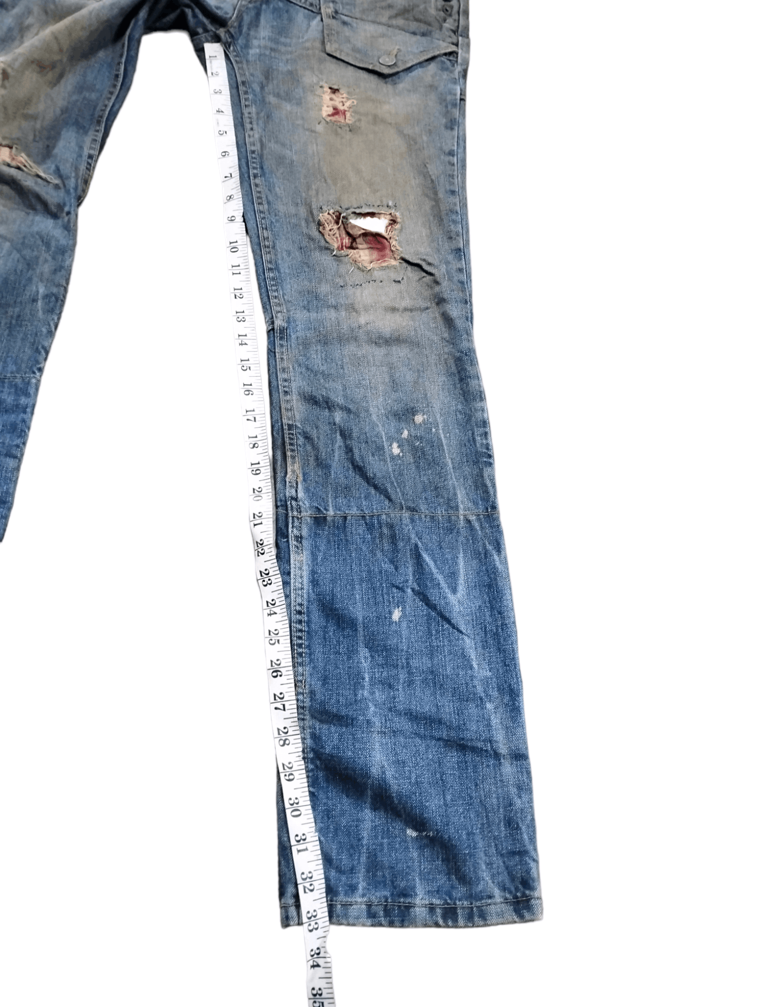 PPFM Flare PPFM Distressed Custom Pants Design Punk Style Size US 32 / EU 48 - 23 Thumbnail