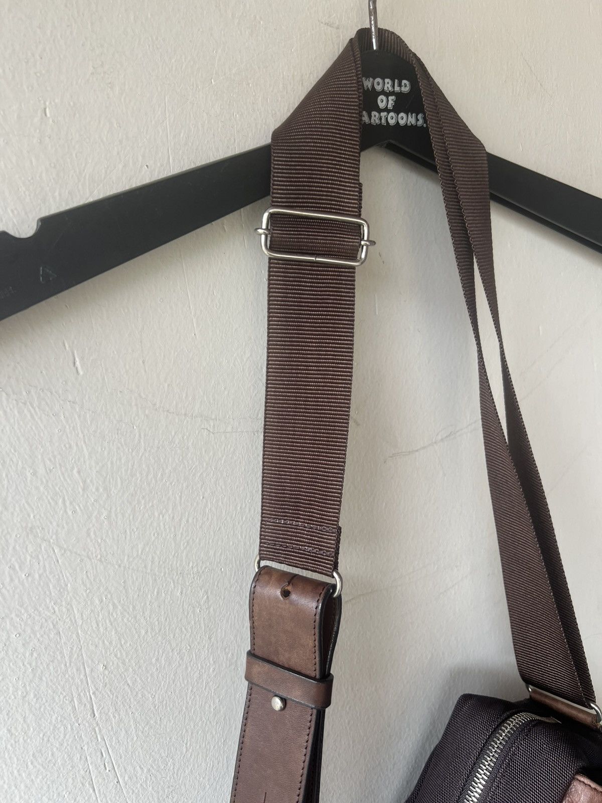 Yohji Yamamoto 2000s Yohji Yamamoto Y’saccs Hybrid Leather Sling Bag Size ONE SIZE - 23 Thumbnail