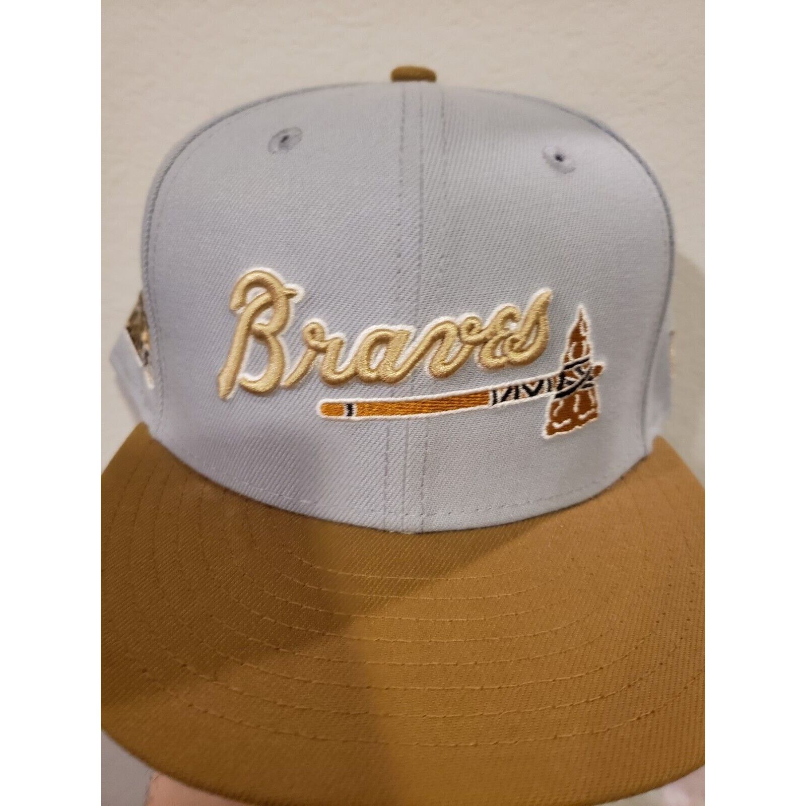 New Era Atlanta Braves Hat Cap 2000 ASG Gold 5950 Size 7 5/8 New Era Size ONE SIZE - 2 Thumbnail